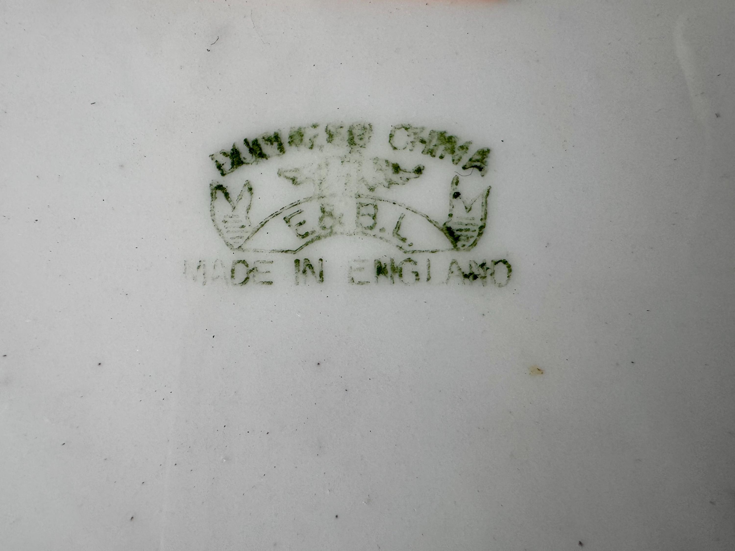 Antique Edwards & Brown Blue Willow Handled Serving Plate – Made in England (1874-1932), detail view 6