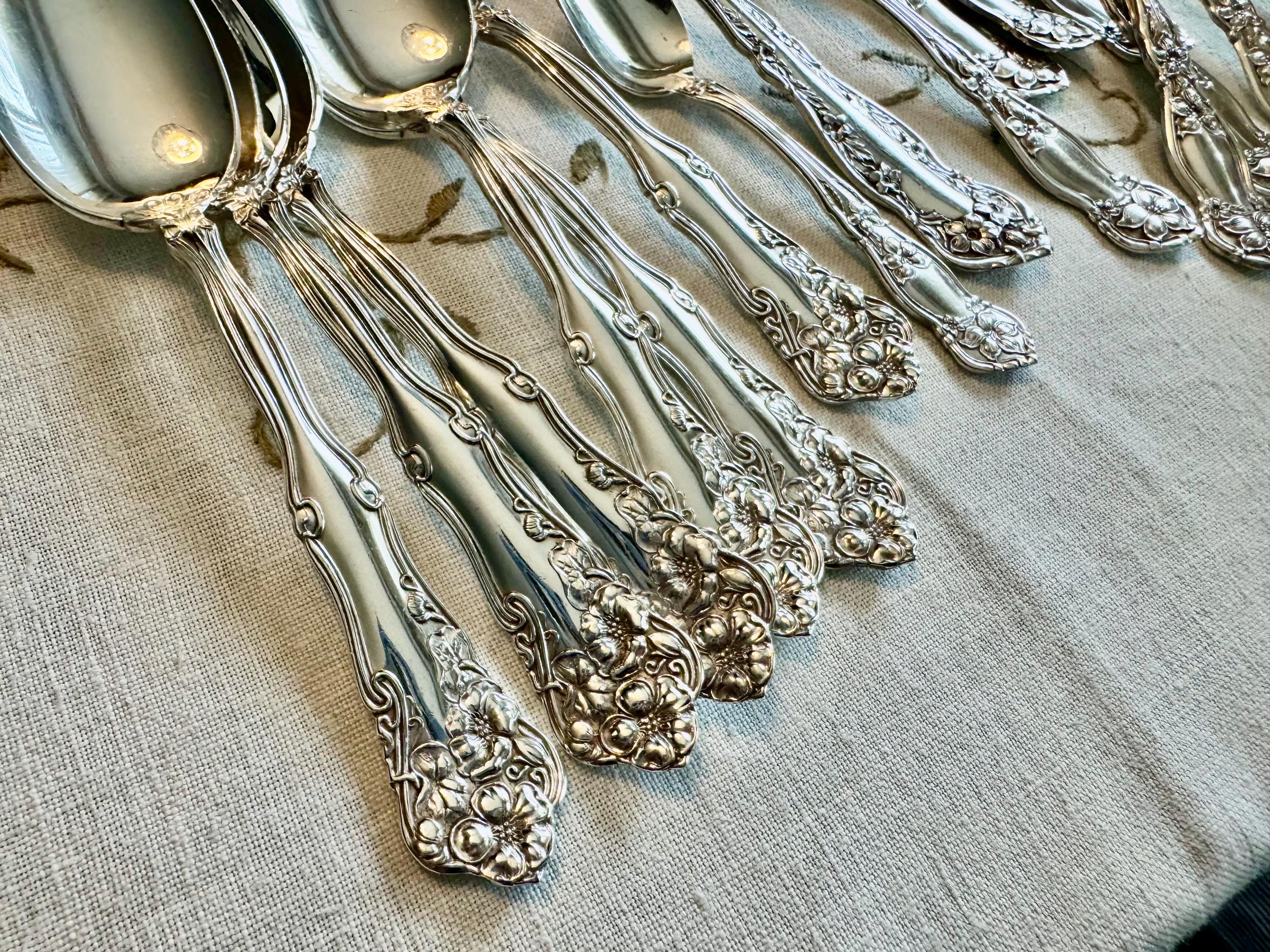 Antique Silver-Plated Spoon Collection – Orange Blossom, Berwick, Chester Patterns, detail view 9