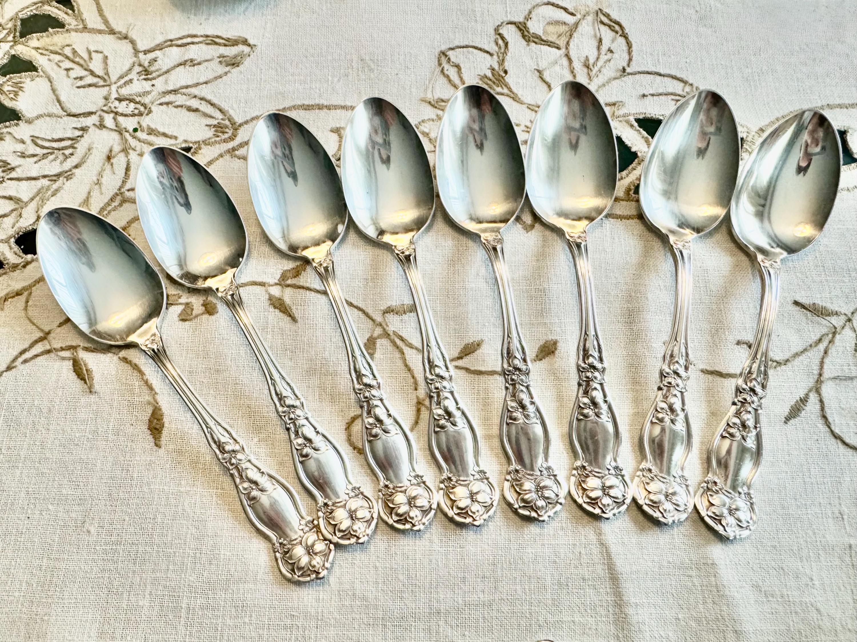 Antique Silver-Plated Spoon Collection – Orange Blossom, Berwick, Chester Patterns, detail view 2