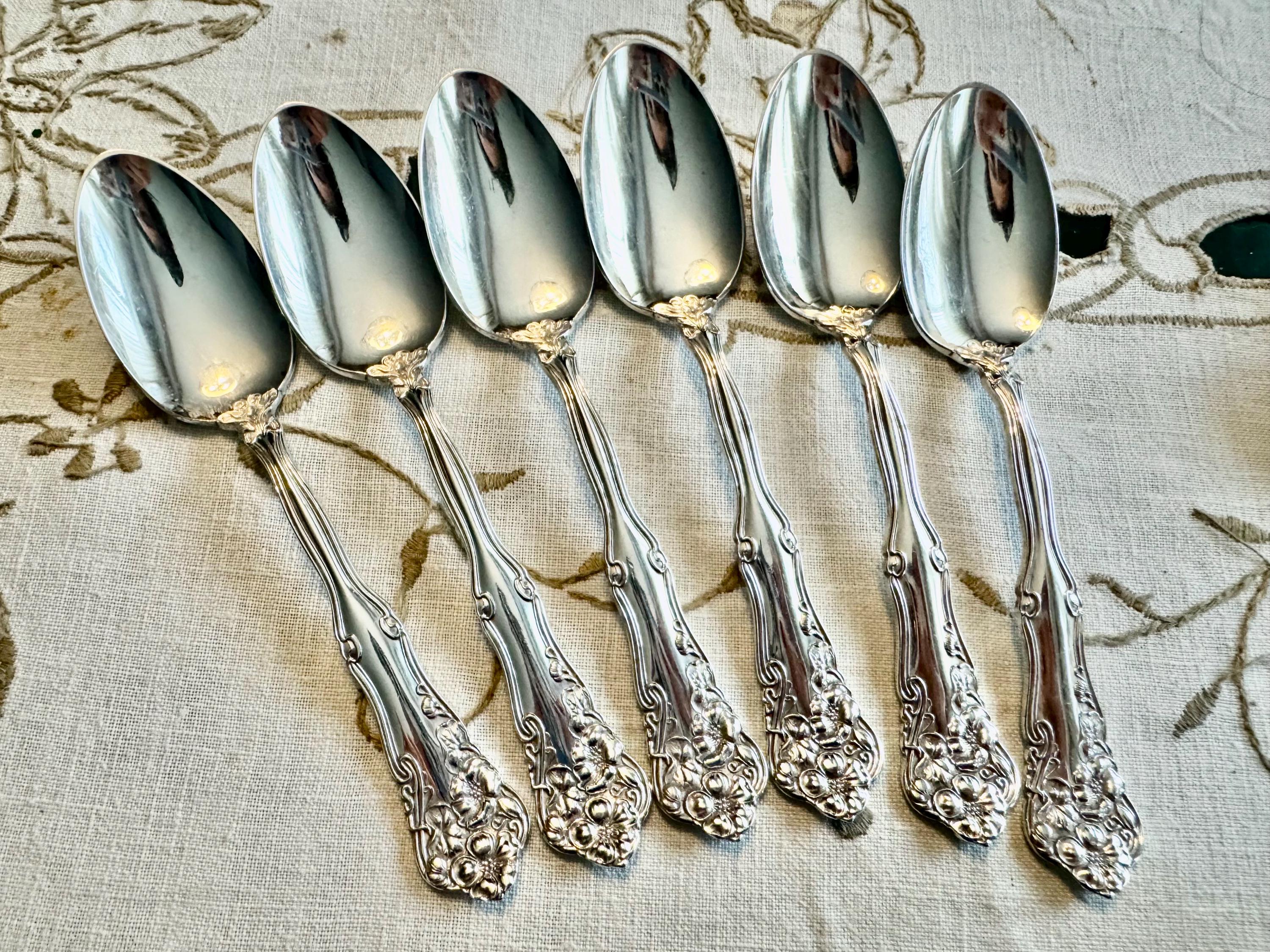 Antique Silver-Plated Spoon Collection – Orange Blossom, Berwick, Chester Patterns, detail view 3