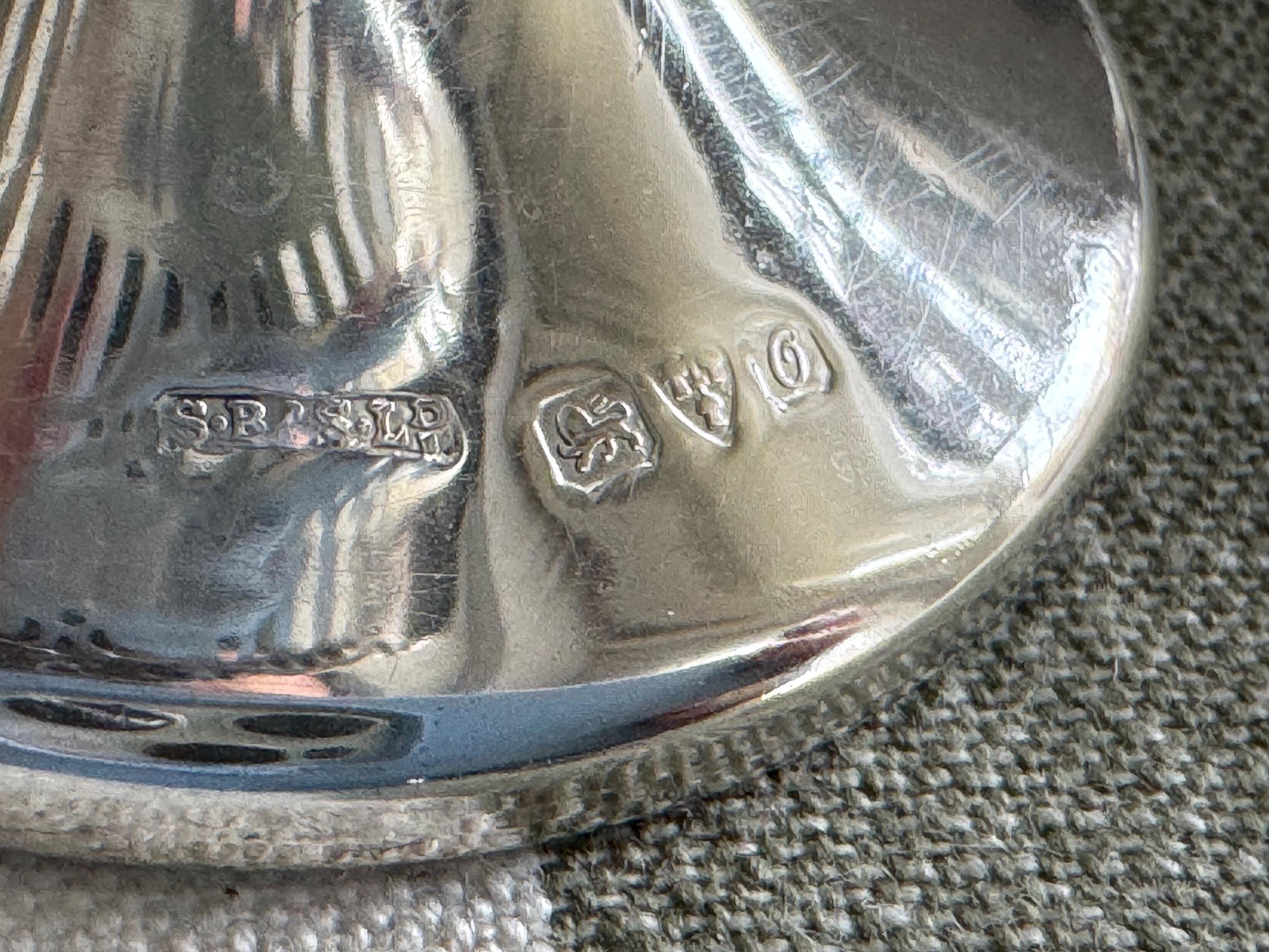 Antique Sterling Silver Bonbon Dishes Pair – 1913 Birmingham – Pierced Pedestal Bowls – Edwardian English Tableware, detail view 4