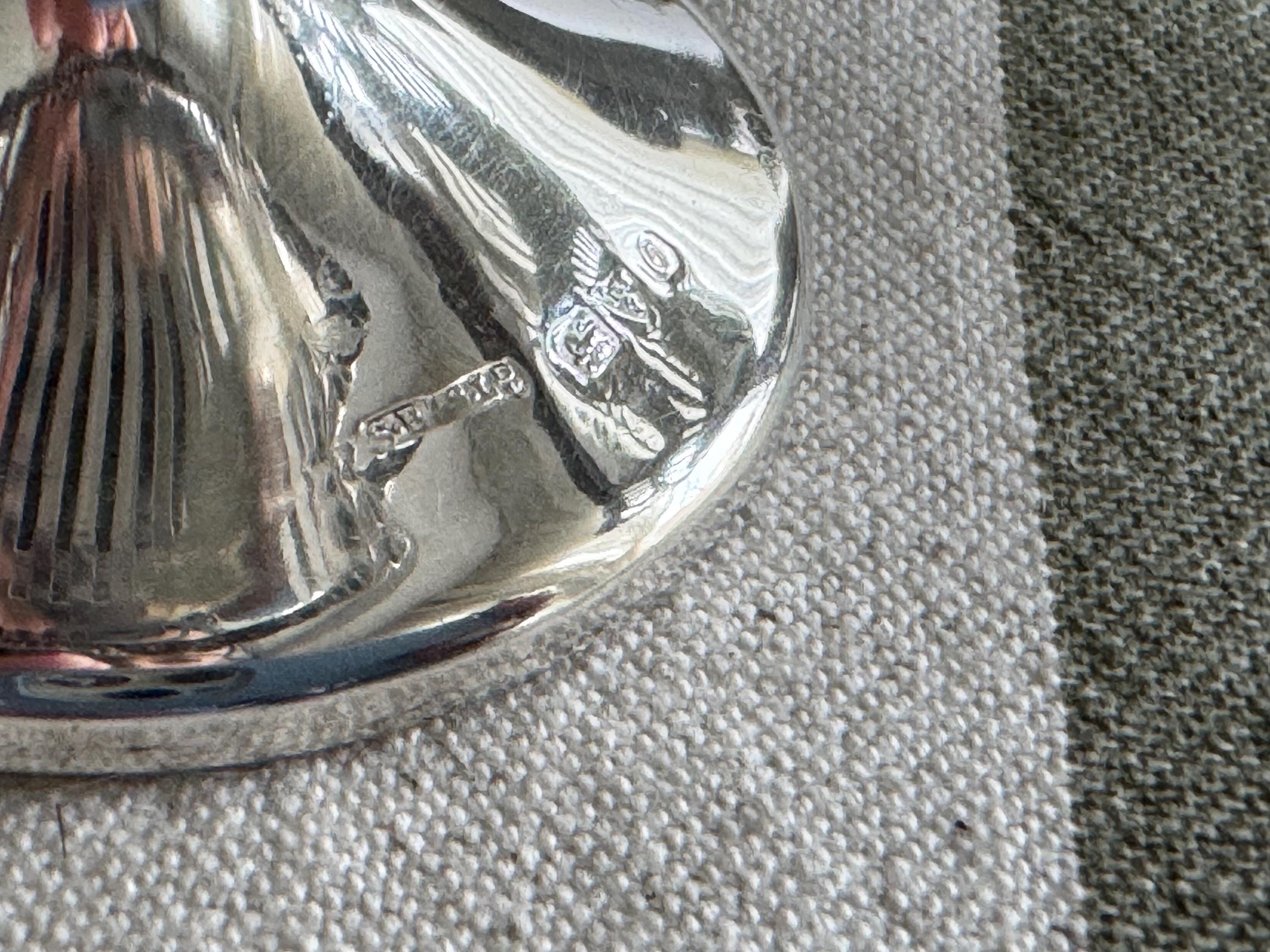 Antique Sterling Silver Bonbon Dishes Pair – 1913 Birmingham – Pierced Pedestal Bowls – Edwardian English Tableware, detail view 5