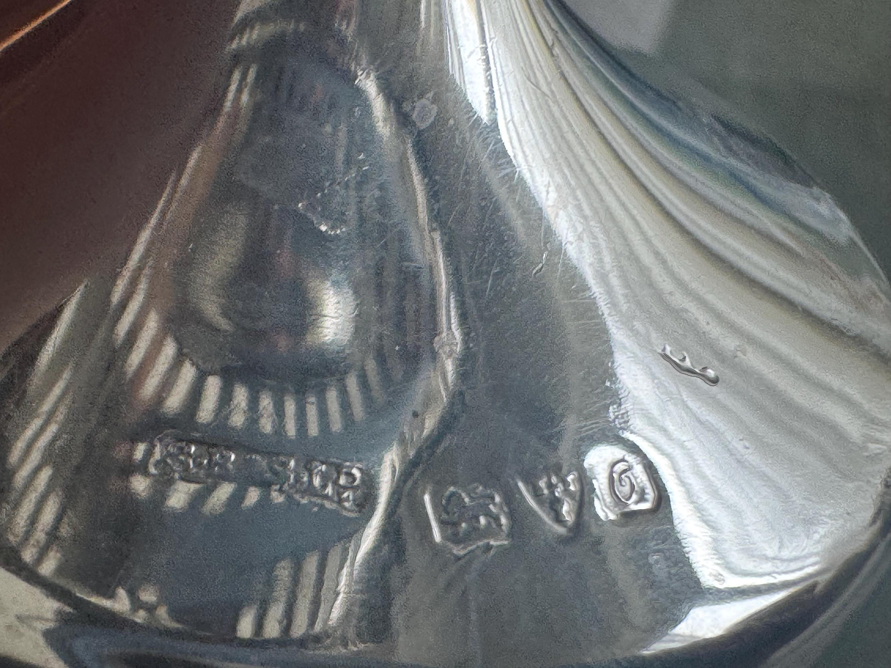 Antique Sterling Silver Bonbon Dishes Pair – 1913 Birmingham – Pierced Pedestal Bowls – Edwardian English Tableware, detail view 6