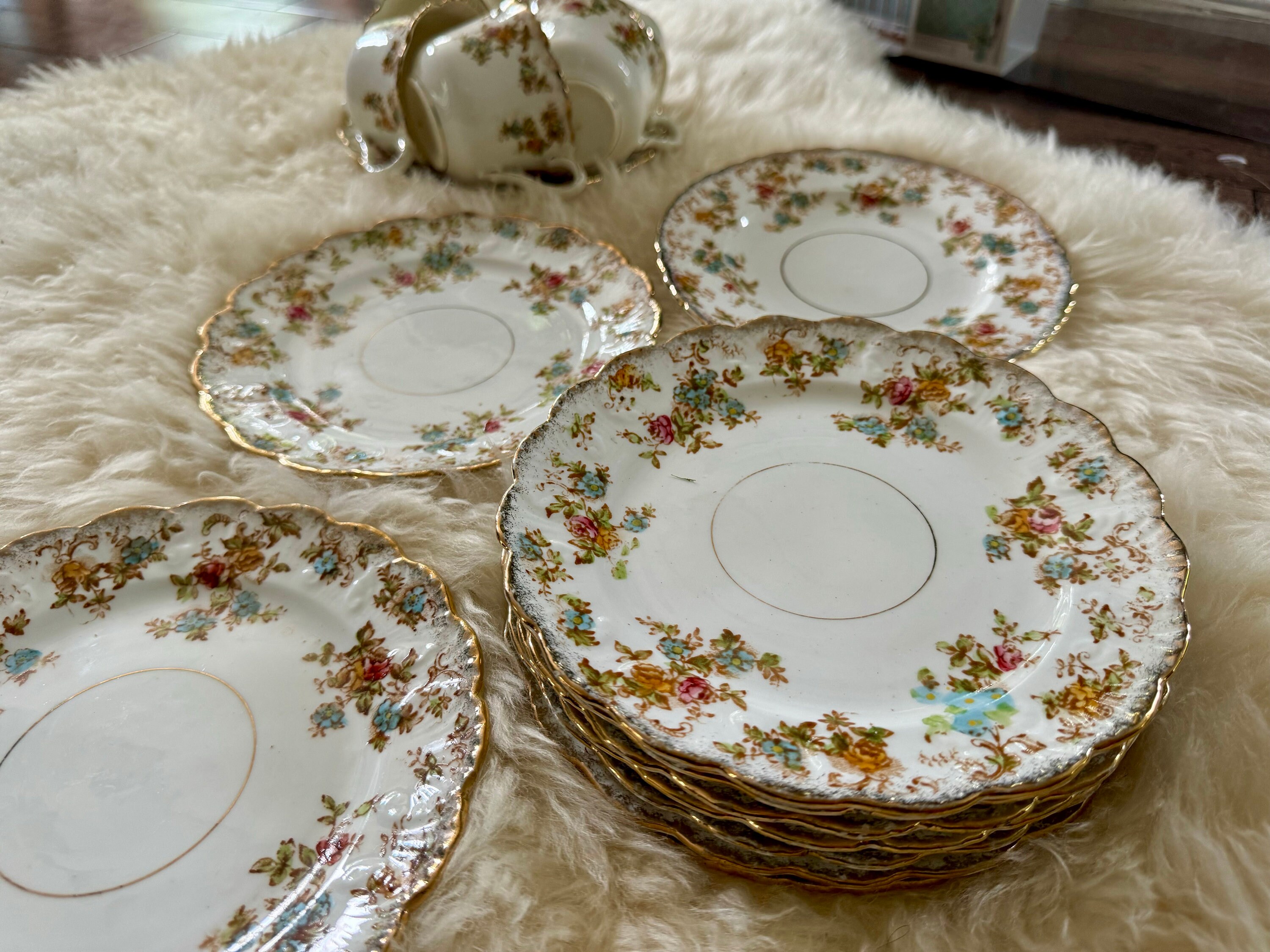 Antique Thomas Poole Royal Stafford China Dessert Set circa 1912, detail view 9
