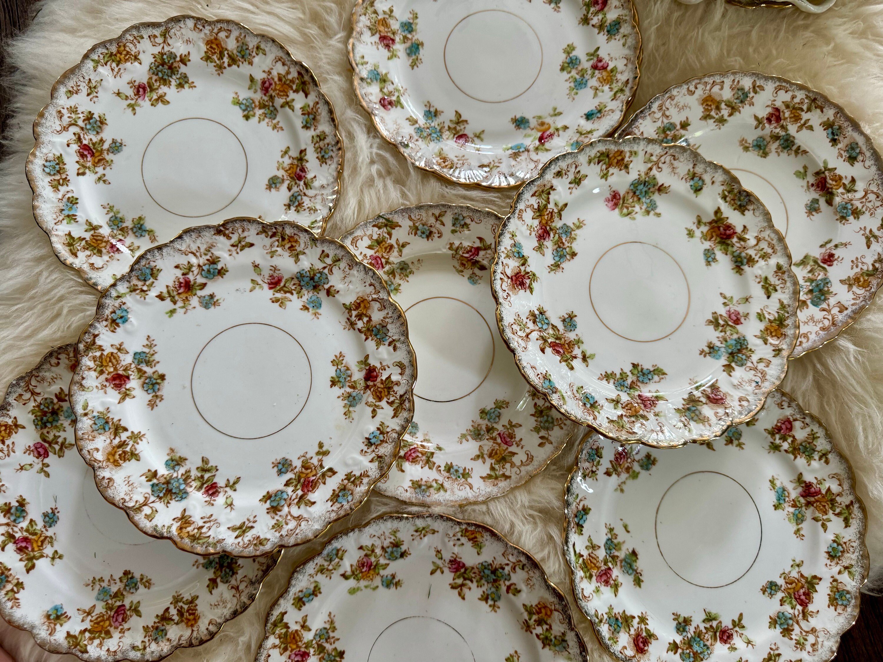 Antique Thomas Poole Royal Stafford China Dessert Set circa 1912, detail view 4