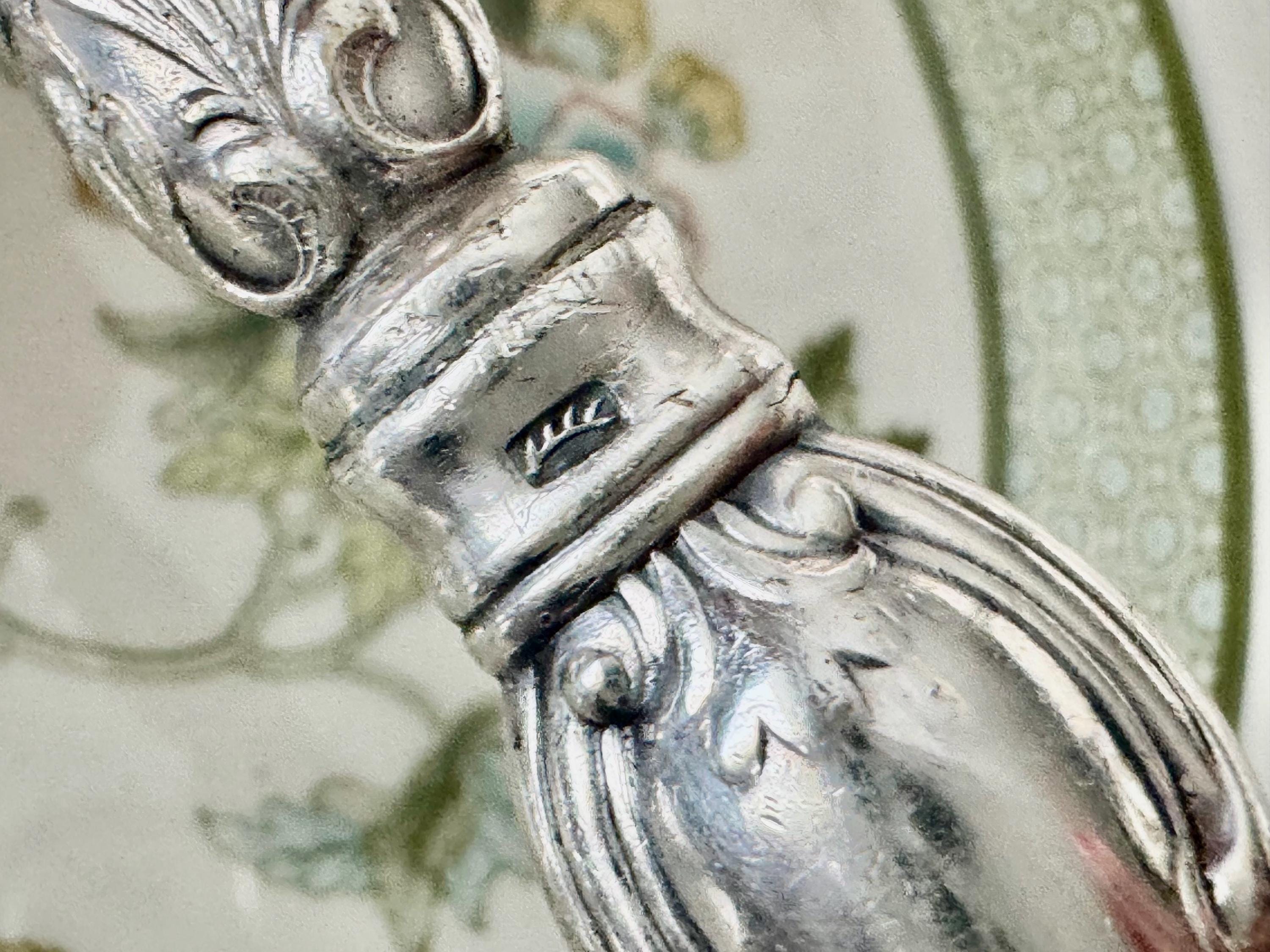 Antique WMF German Silverplate Cake Server – Ornate Engraved Serving Slice, detail view 3