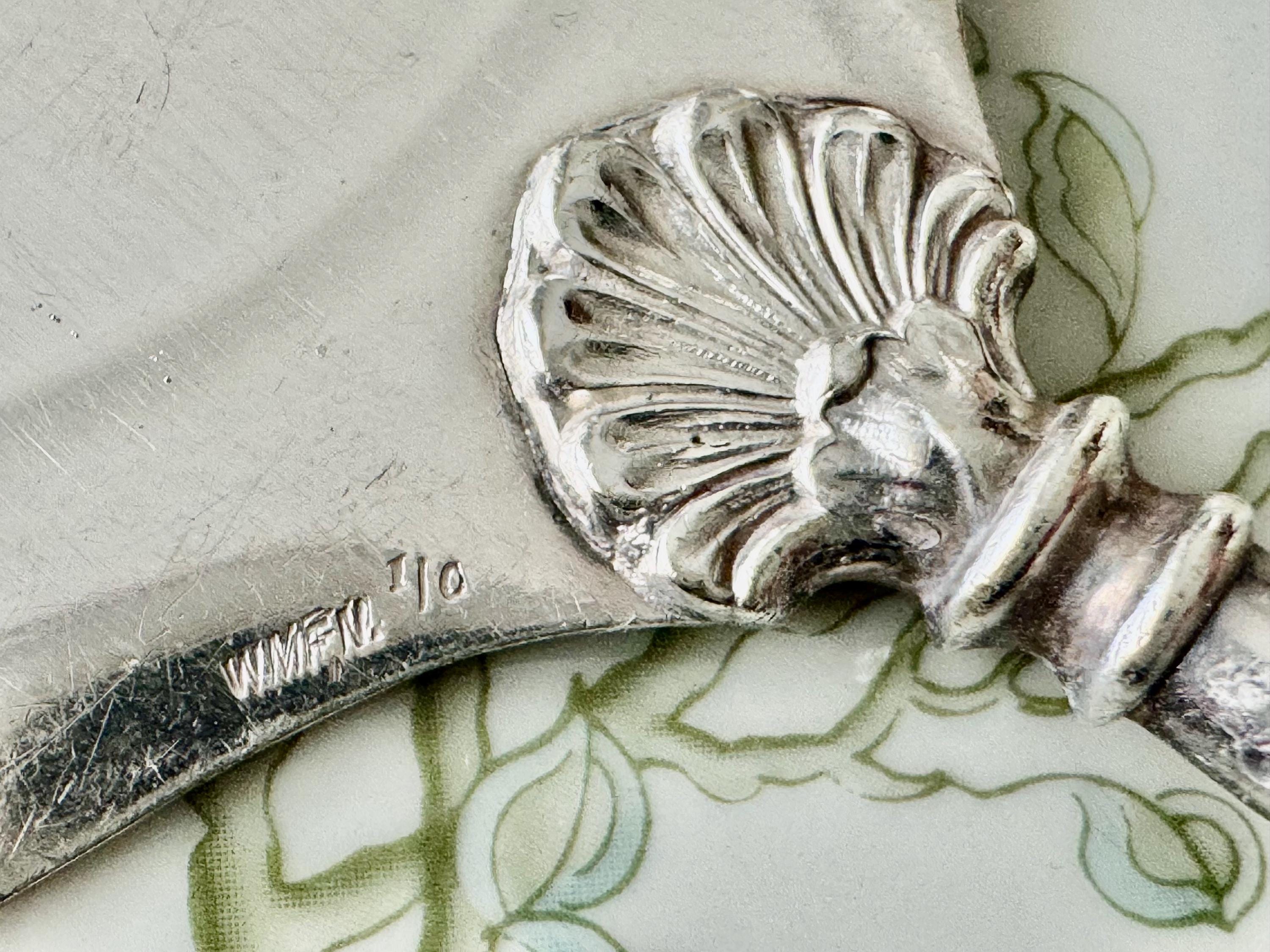 Antique WMF German Silverplate Cake Server – Ornate Engraved Serving Slice, detail view 4