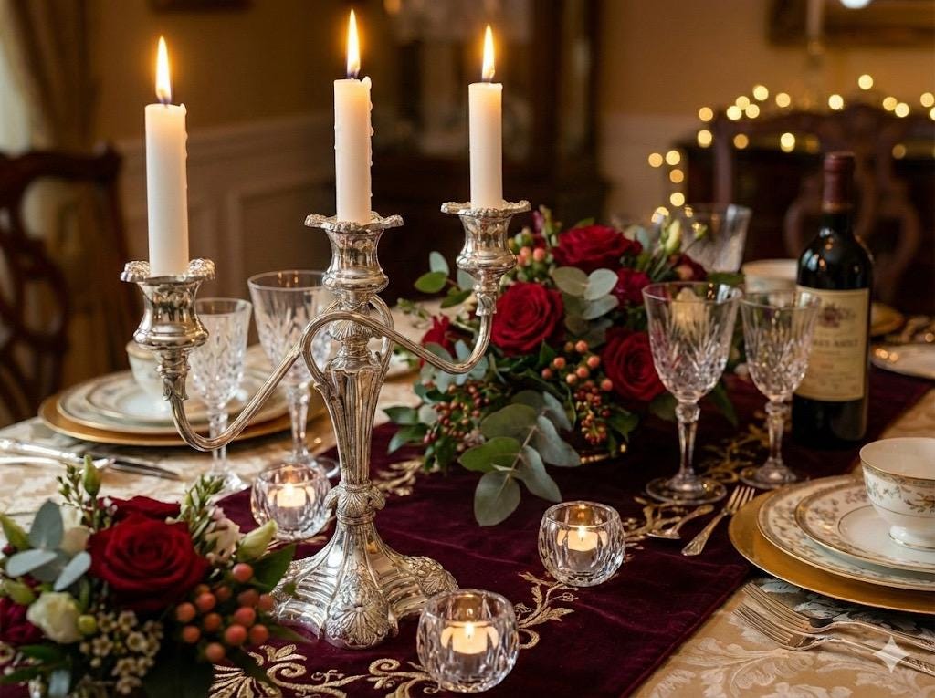 Coronet Plate Silverplate – Extremely Heavy Triple-Arm Candelabra, detail view 2