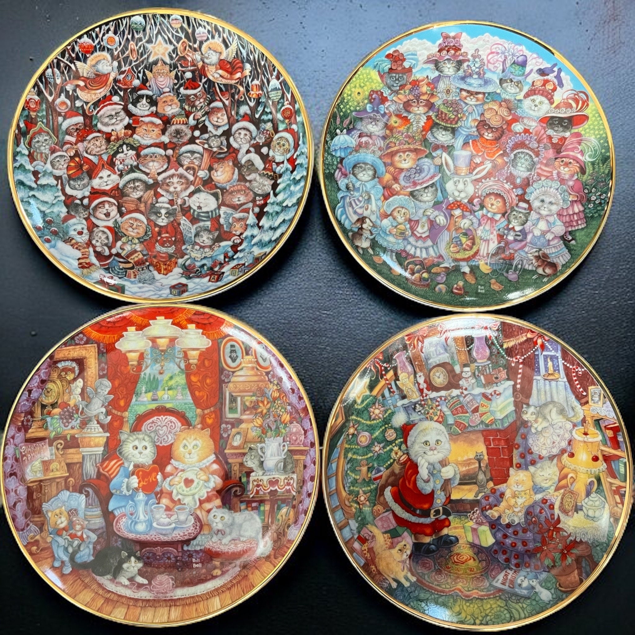 Franklin Mint Heirloom - Super Bright and Fun Decor - Decorative Plates 8” - Christmas, Easter & Valentines, detail view 2
