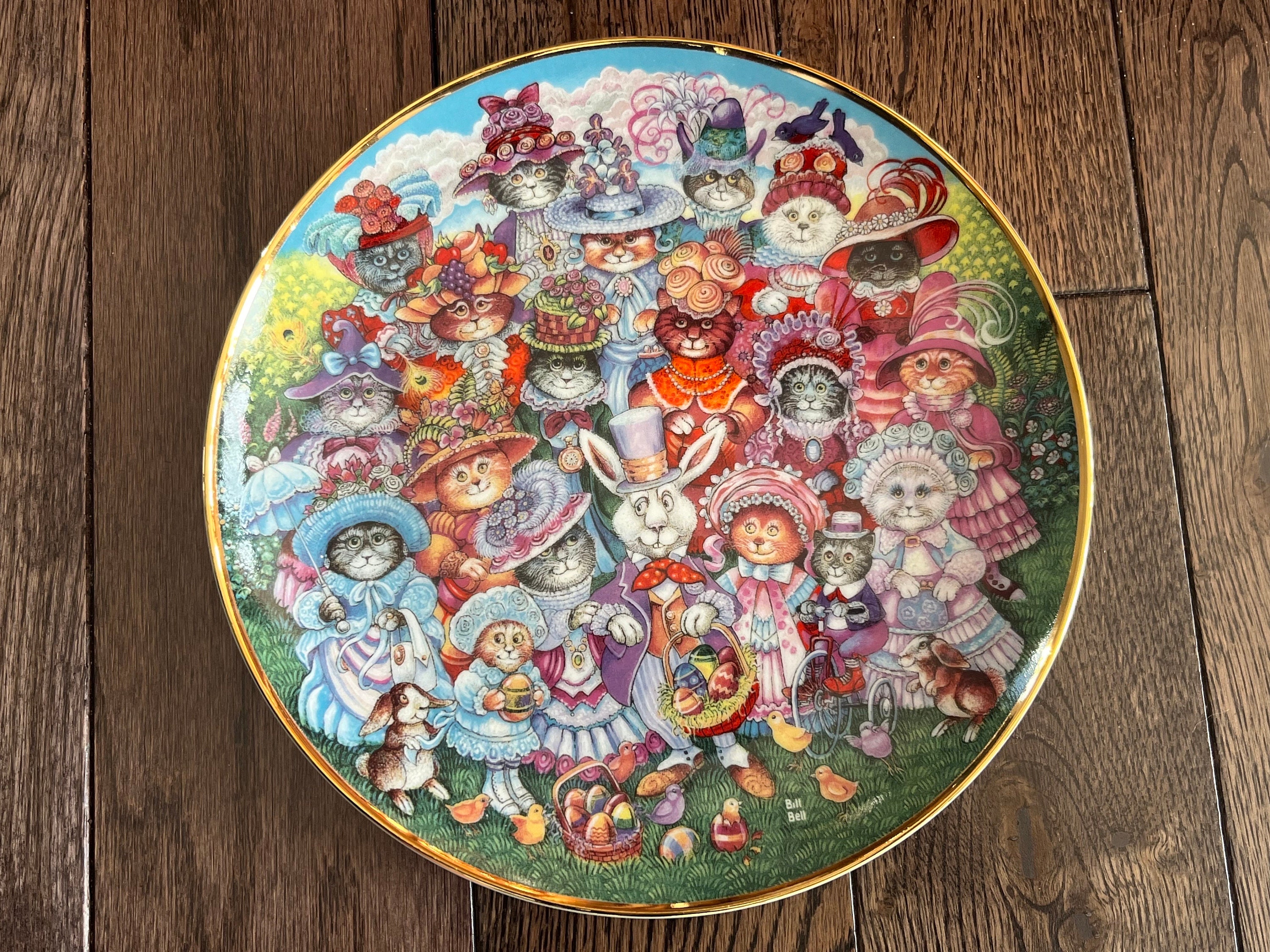 Franklin Mint Heirloom - Super Bright and Fun Decor - Decorative Plates 8” - Christmas, Easter & Valentines, detail view 3