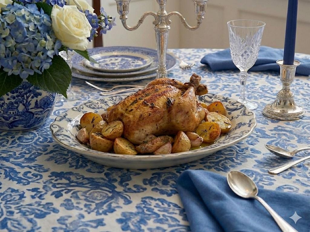 Large Impressive Antique W. Adams Co. “Vase” –  English Semi-Porcelain Blue & White Oval Serving Platter, detail view 4