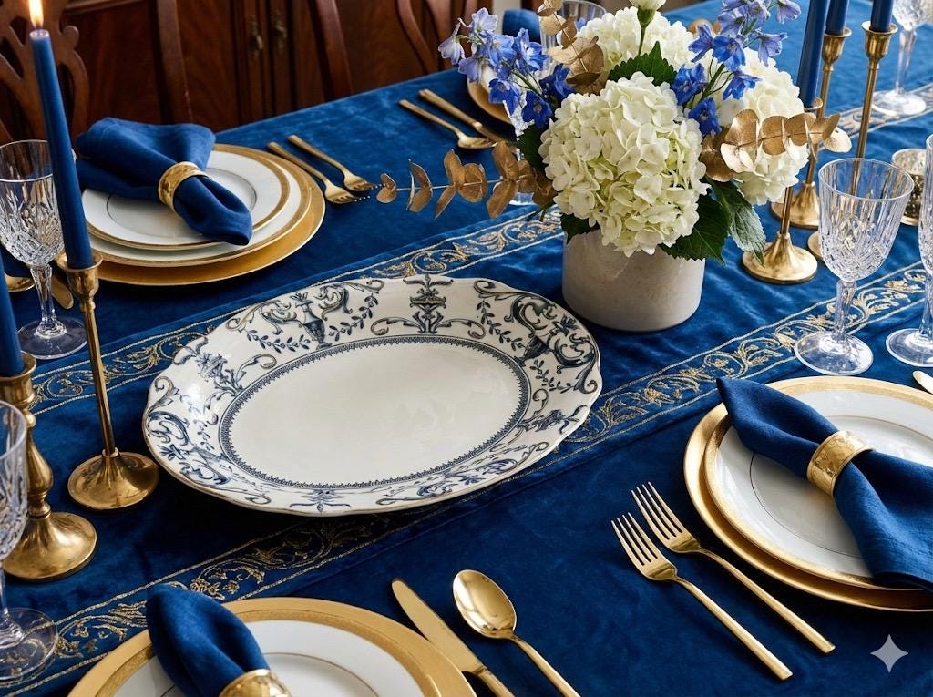 Large Impressive Antique W. Adams Co. “Vase” –  English Semi-Porcelain Blue & White Oval Serving Platter, detail view 5