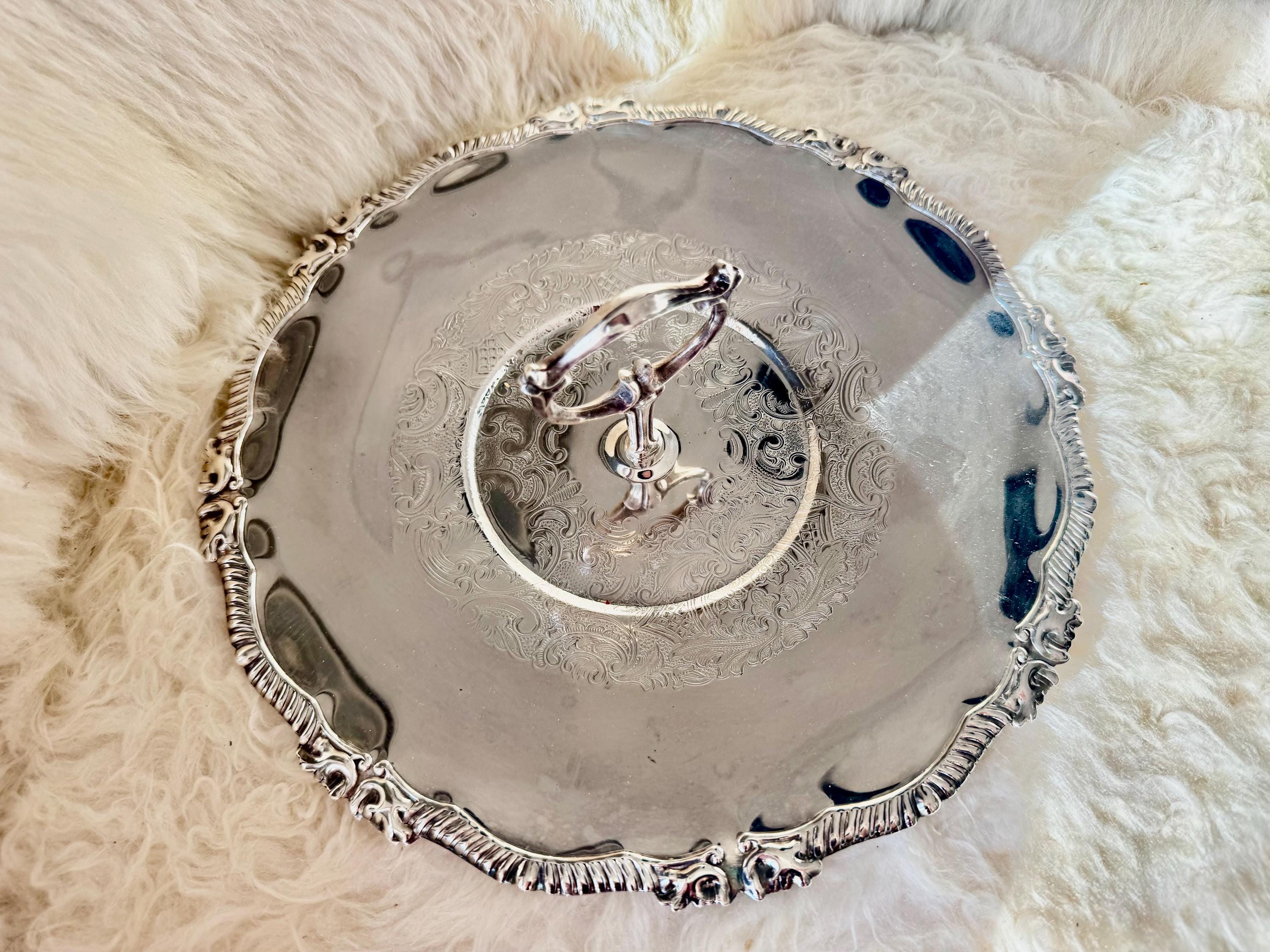 Marlboro Plate Handled Tray – E.P. Copper Canada – 10” Engraved, detail view 5