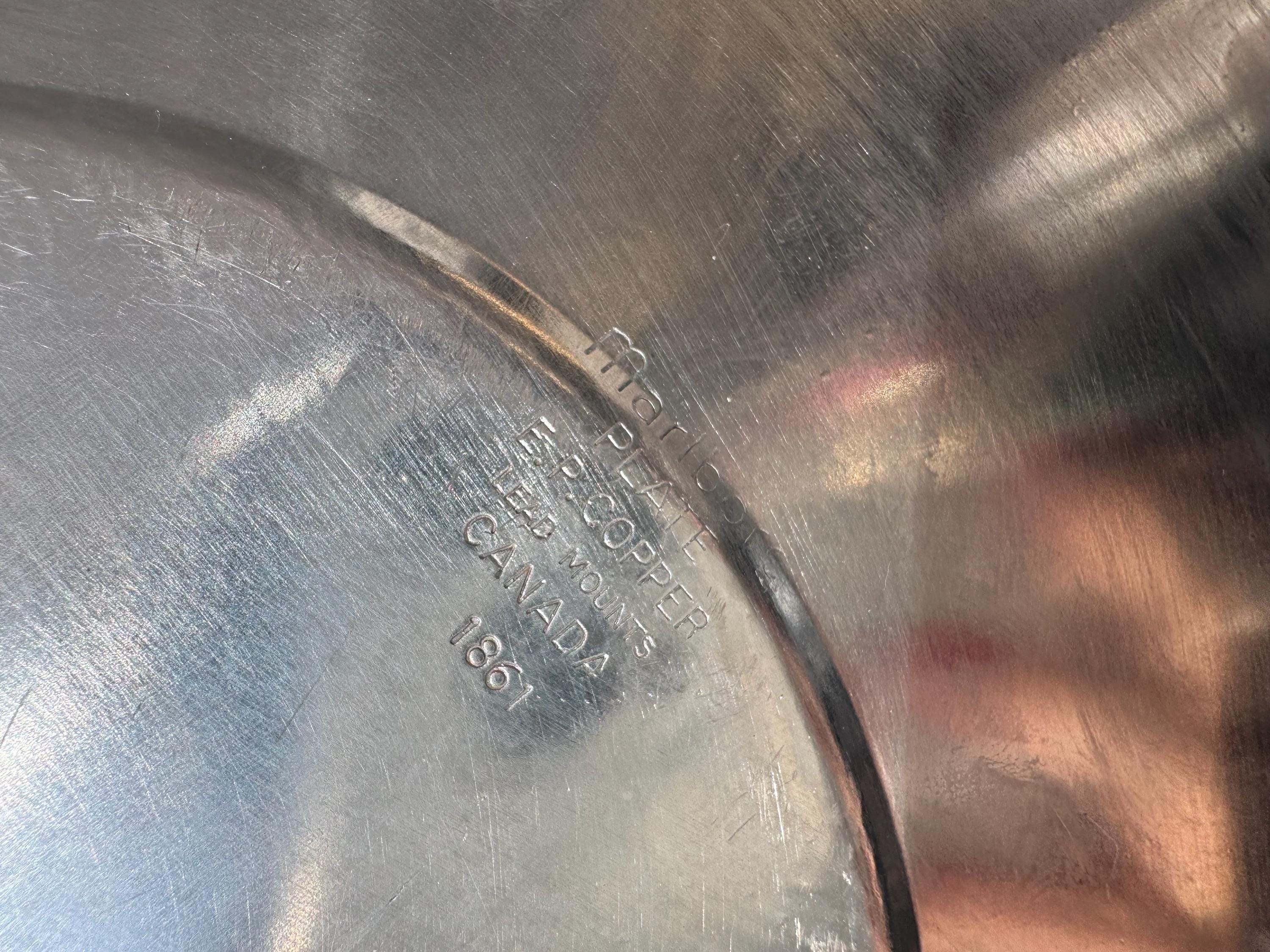 Marlboro Plate Handled Tray – E.P. Copper Canada – 10” Engraved, detail view 8