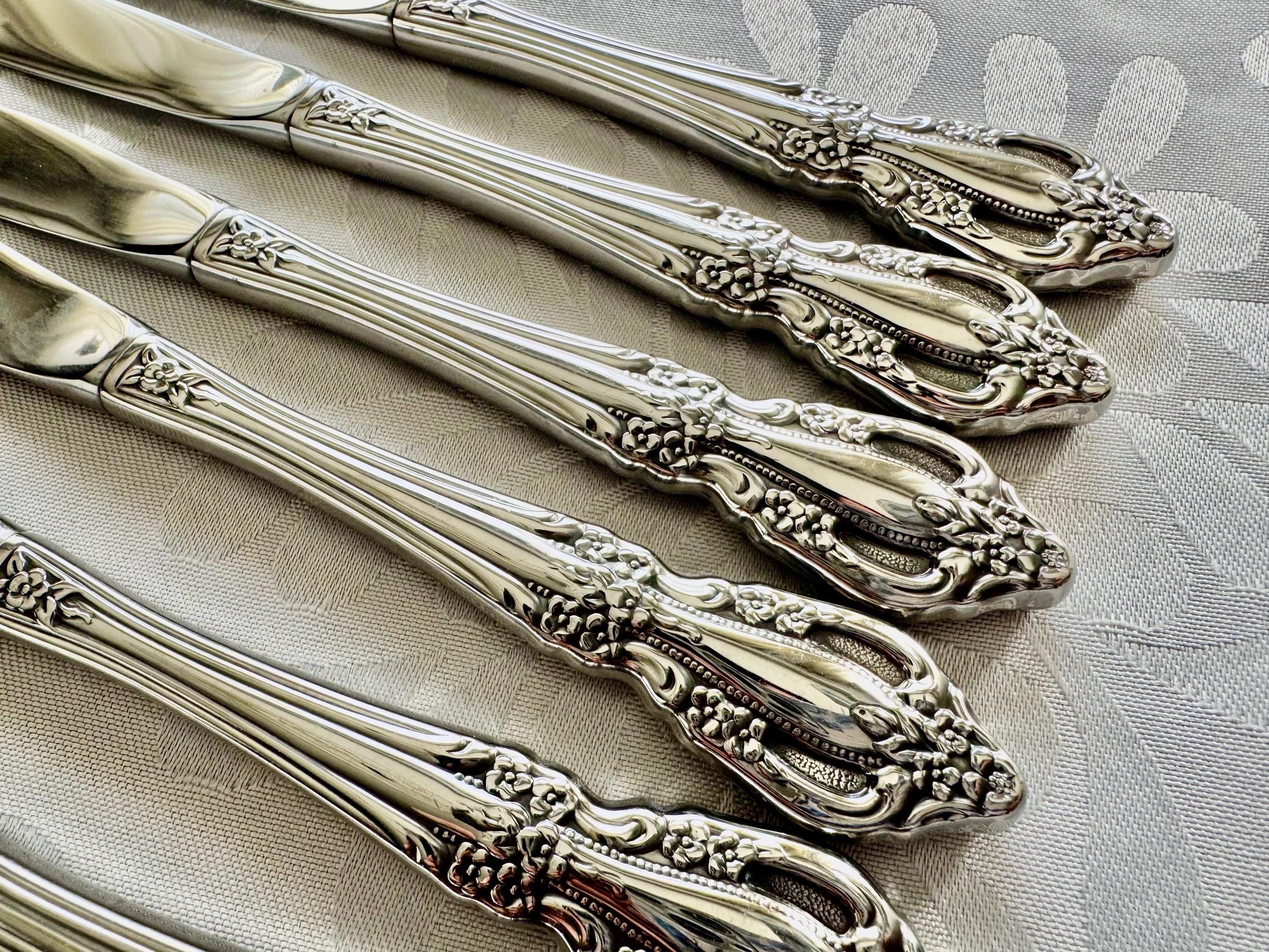 Oneida Silver “Raphael” Stainless Steel Flatware Set – Complete Service for 11 (55 Pieces) - Distinction Deluxe, detail view 2