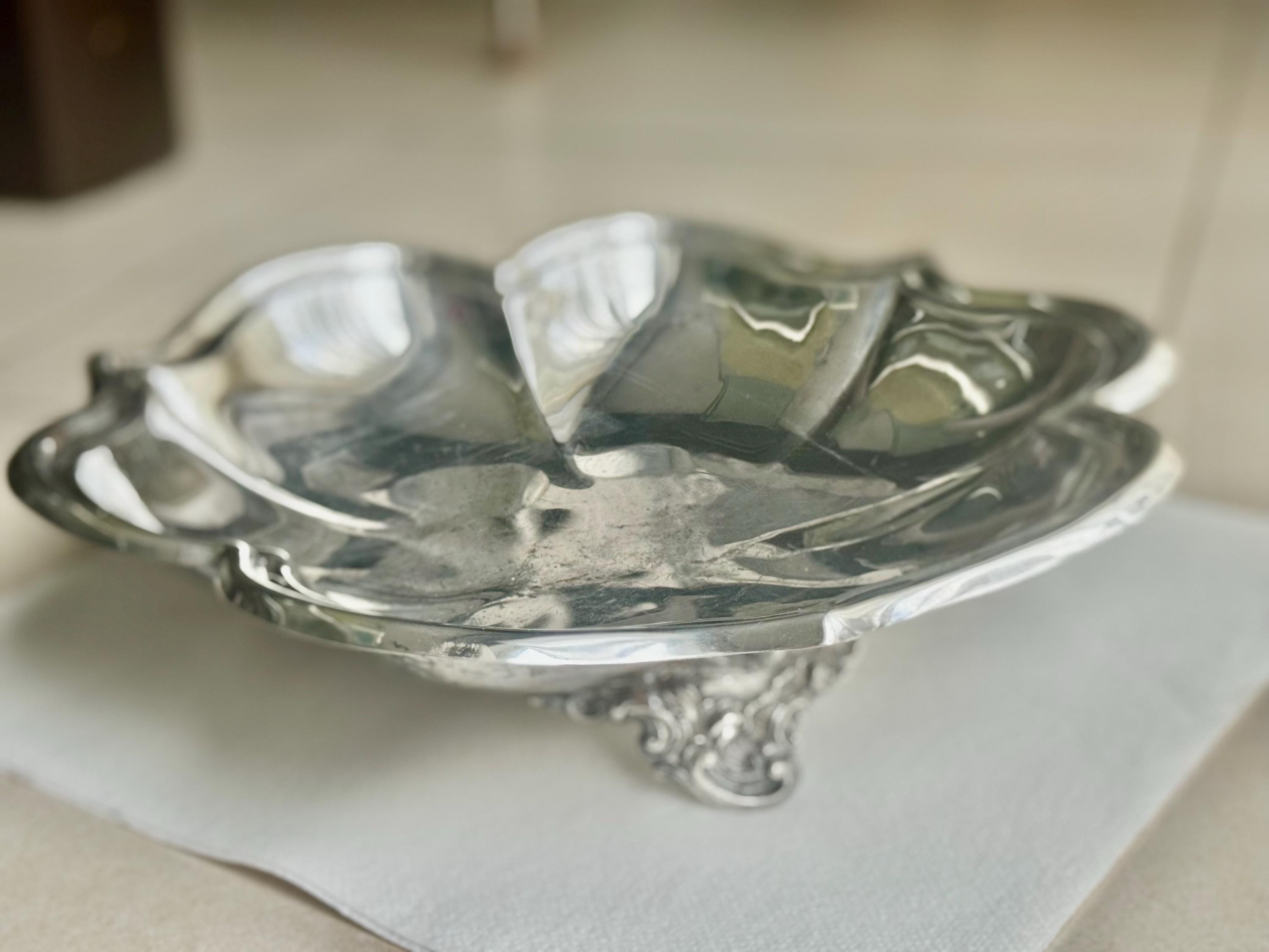 Ornate Viking Plate Footed Fruit Bowl – 12” Wide –  Made in Canada, detail view 3