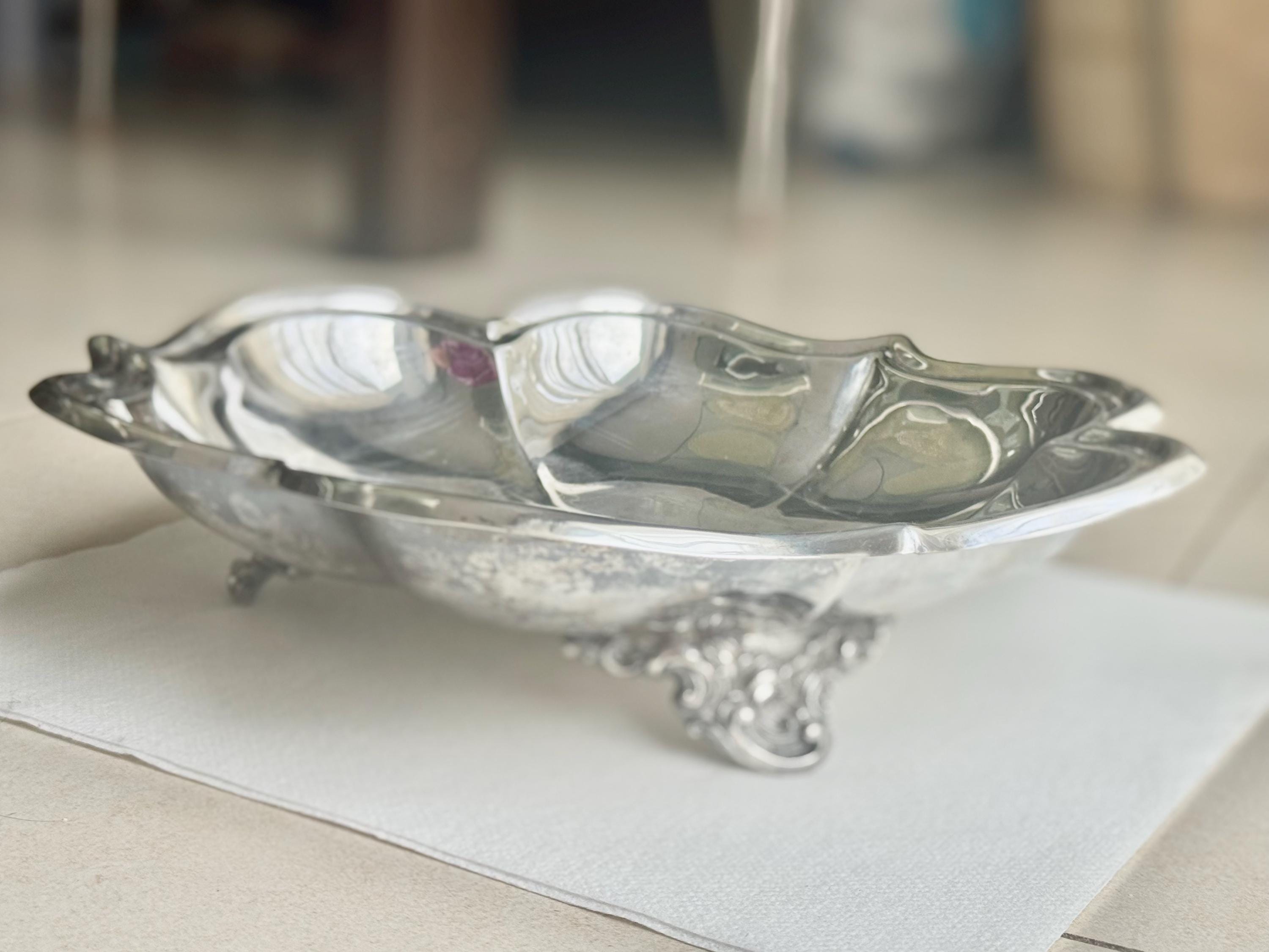 Ornate Viking Plate Footed Fruit Bowl – 12” Wide –  Made in Canada, detail view 4