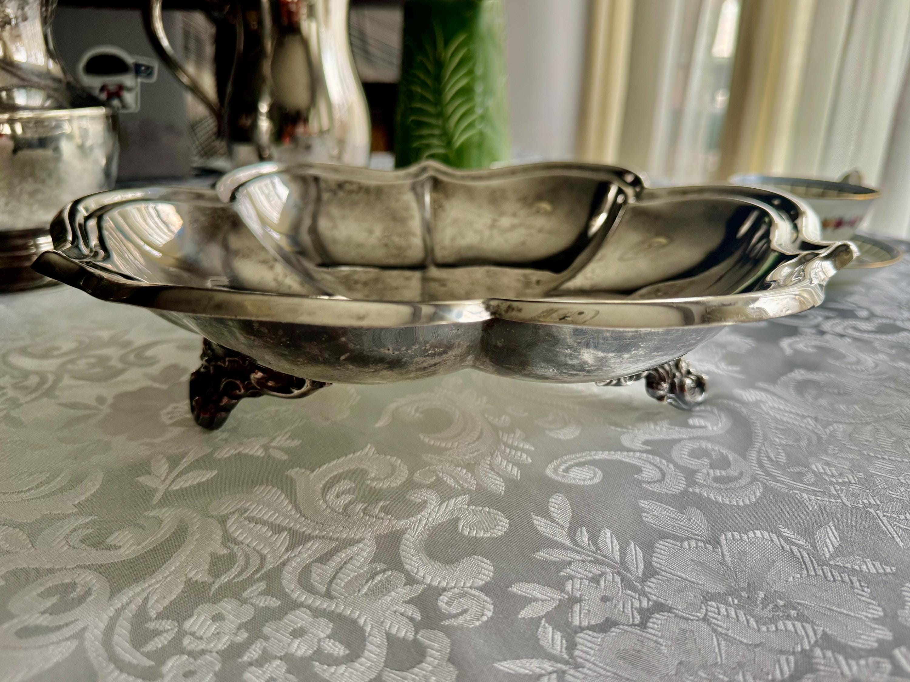 Ornate Viking Plate Footed Fruit Bowl – 12” Wide –  Made in Canada, detail view 7