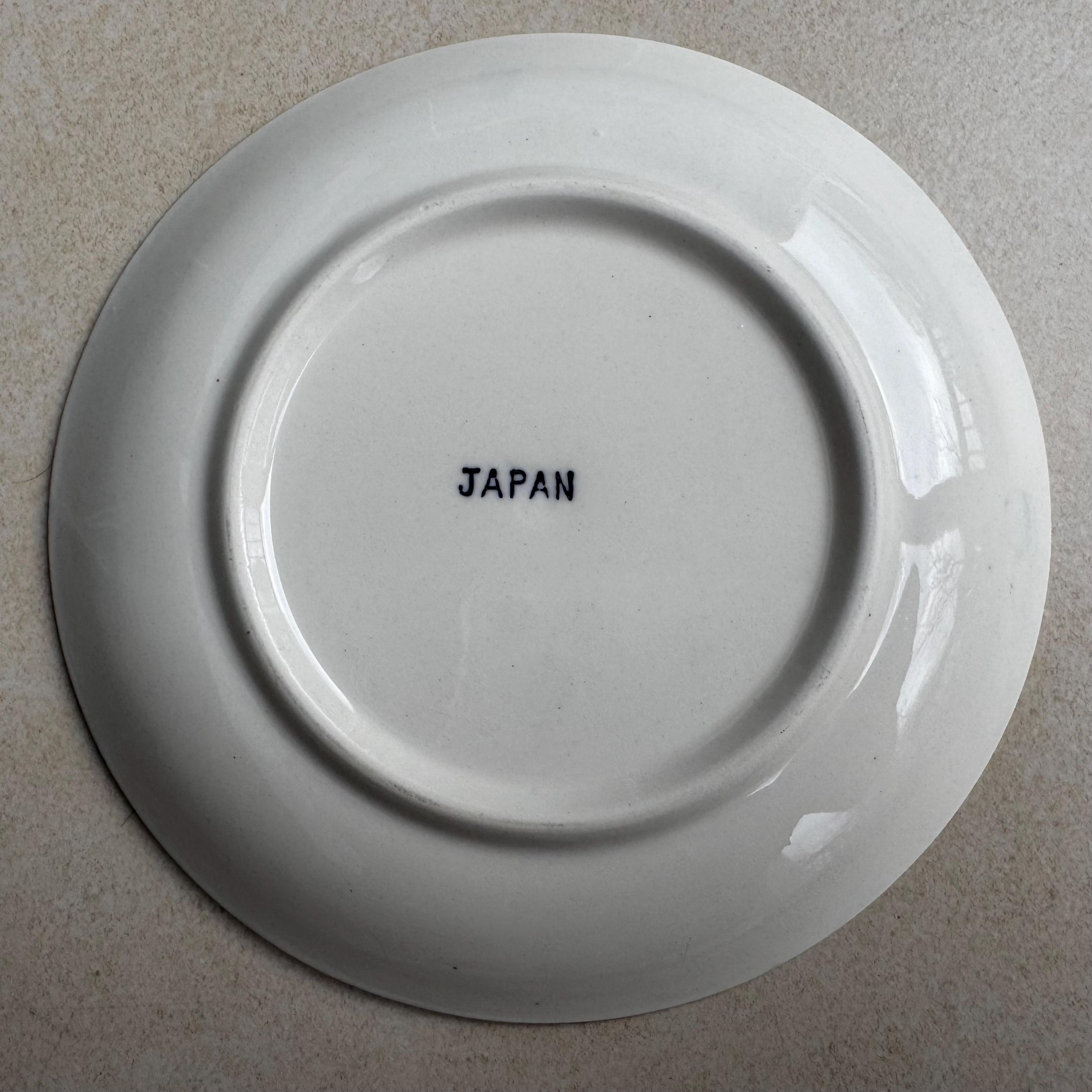 Rare Unique Antique Blue & White Transferware Wall Plate Collection – 5-Piece Assortment, detail view 9