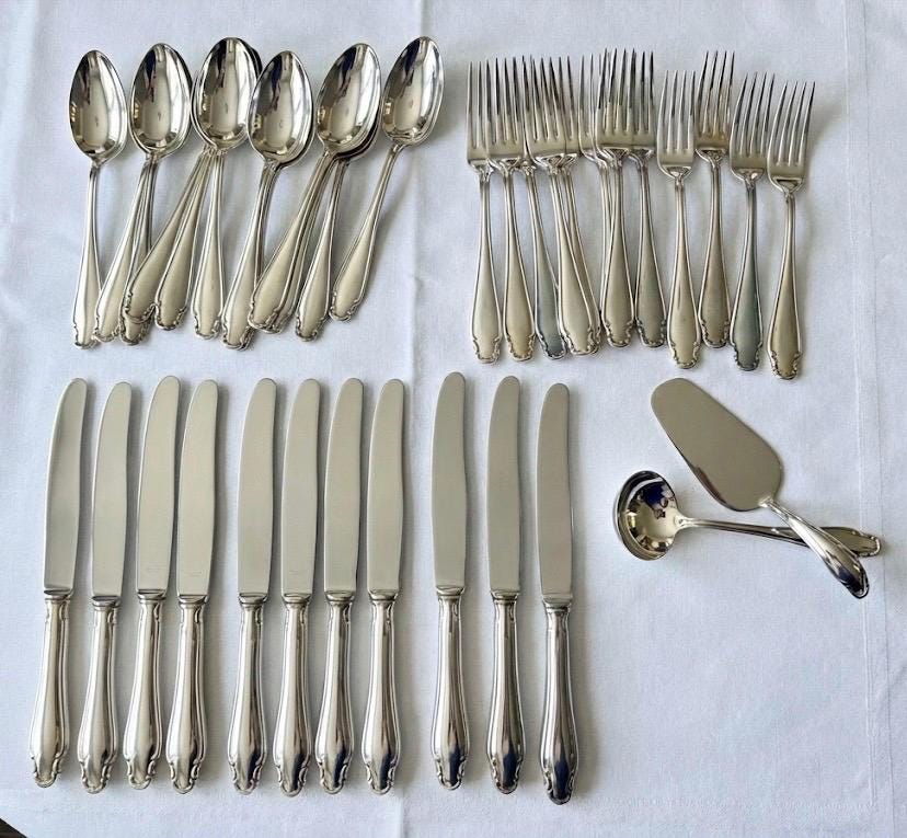 Rostfrei Solingen Silverplate Flatware – Complete Service for 11 + Extras – Germany, detail view 1