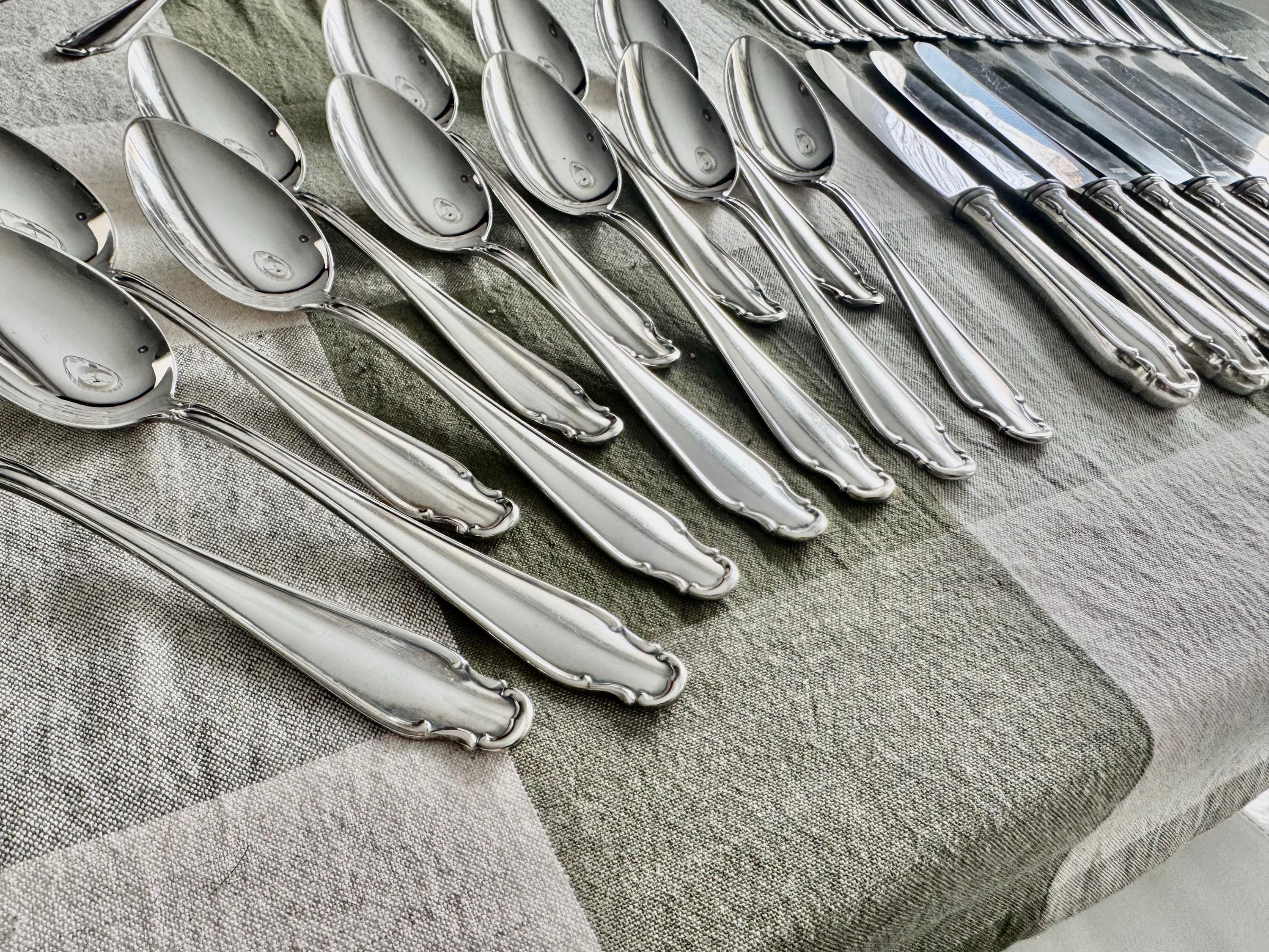Rostfrei Solingen Silverplate Flatware – Complete Service for 11 + Extras – Germany, detail view 8