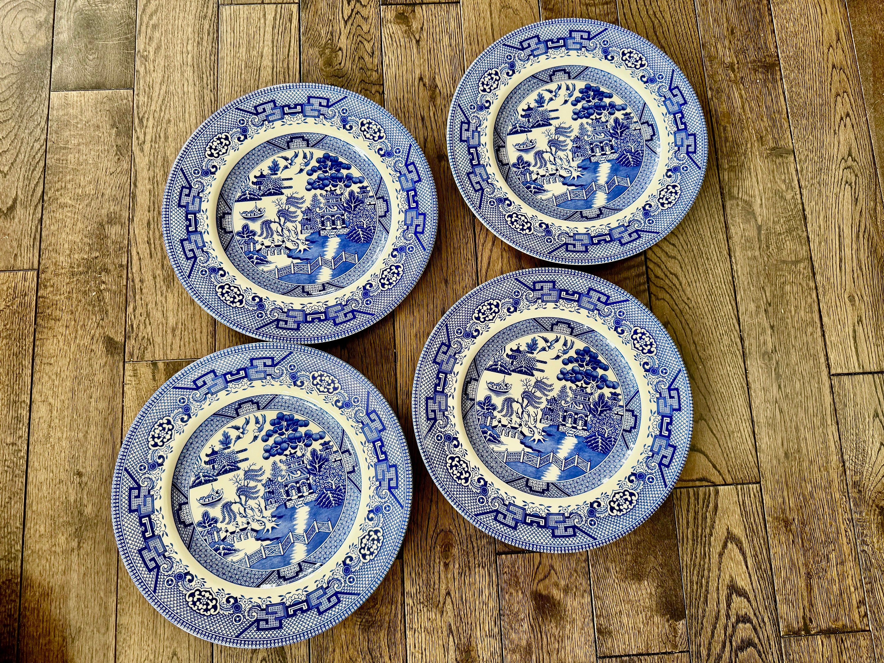 Royal Stafford Blue Willow Dinner Plates 10.75” — Made in England, detail view 9