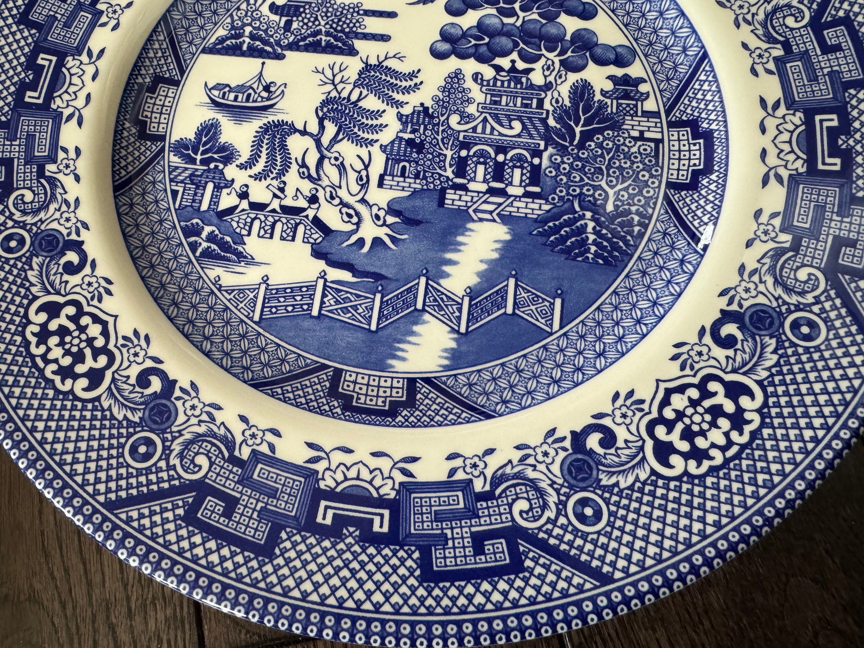 Royal Stafford Blue Willow Dinner Plates 10.75” — Made in England, detail view 2