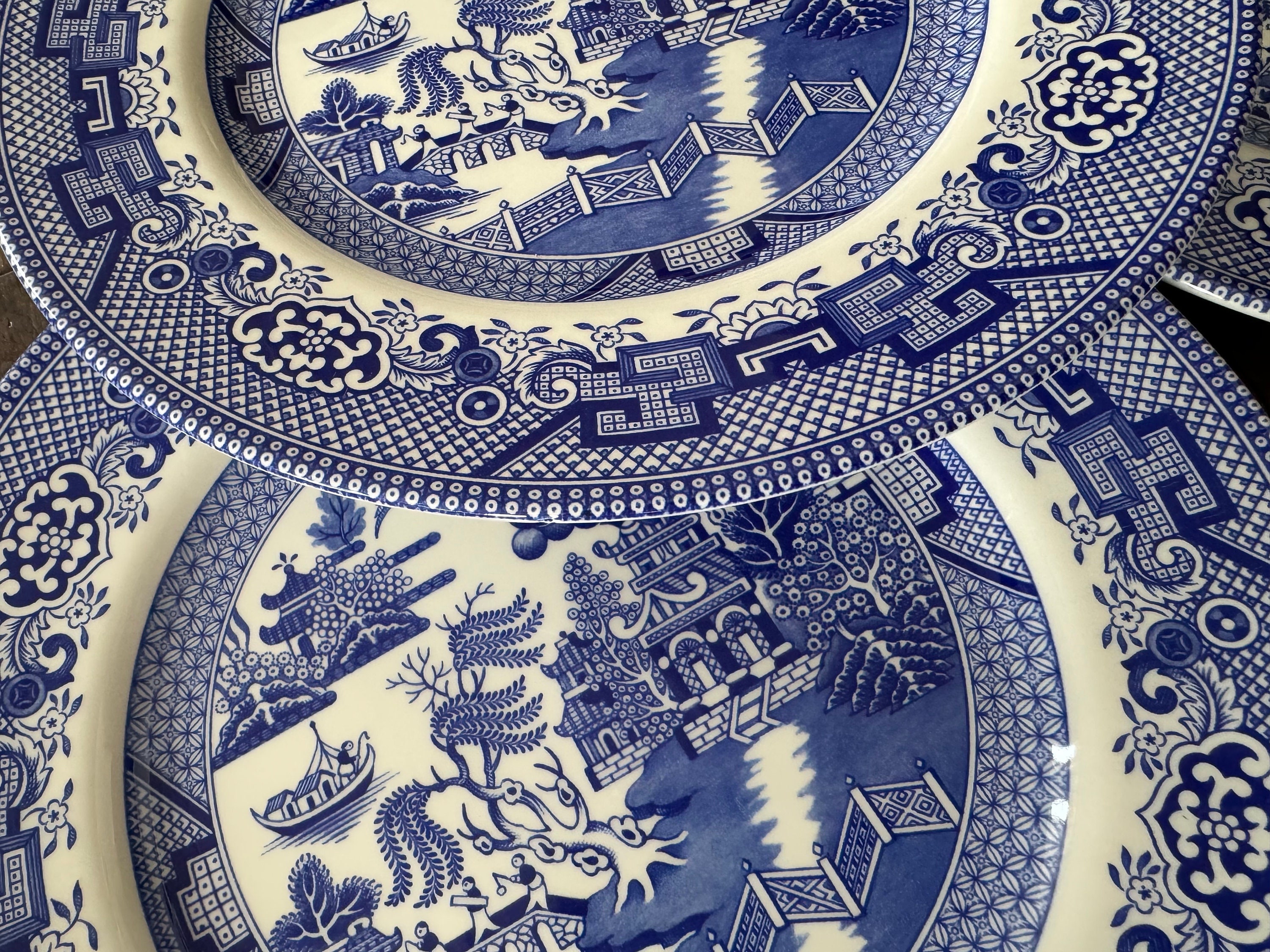 Royal Stafford Blue Willow Dinner Plates 10.75” — Made in England, detail view 7