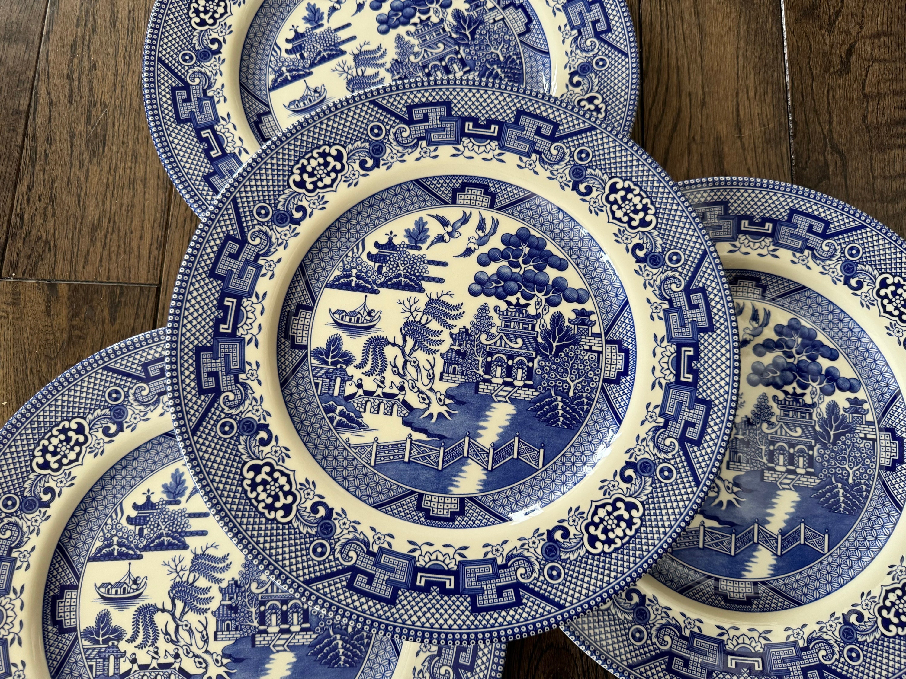 Royal Stafford Blue Willow Dinner Plates 10.75” — Made in England, detail view 8