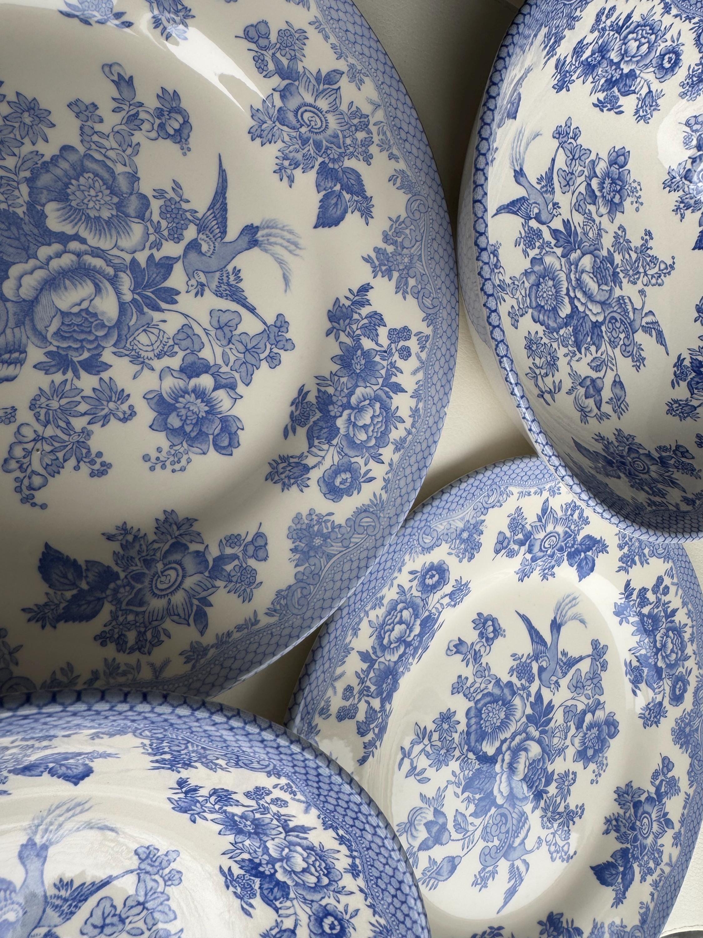 Royal Stafford - Plates or Bowls - Asiatic Pheasant Pattern - Blue & White Transferware - England, detail view 1