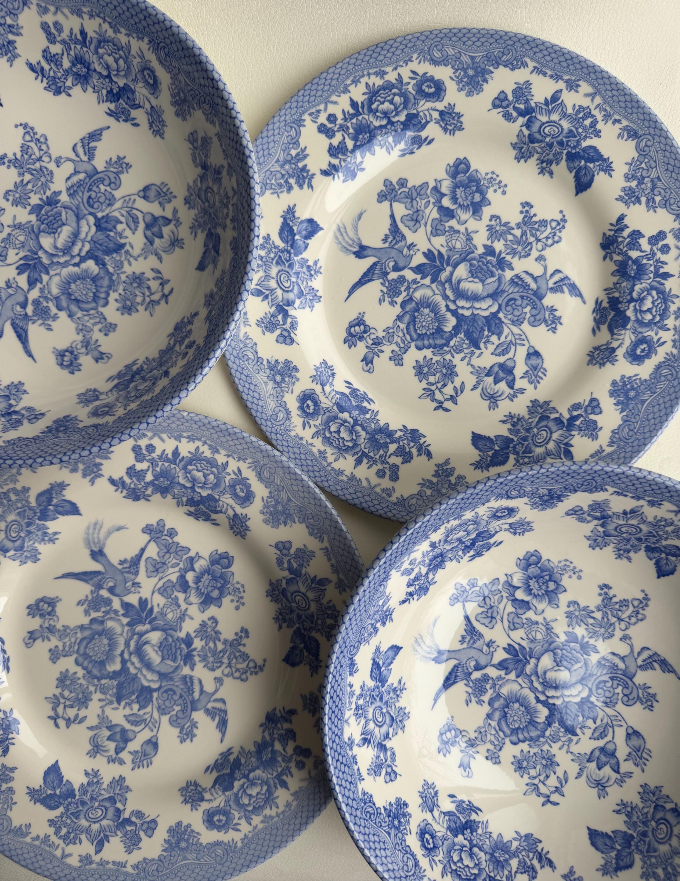 Royal Stafford - Plates or Bowls - Asiatic Pheasant Pattern - Blue & White Transferware - England, detail view 2