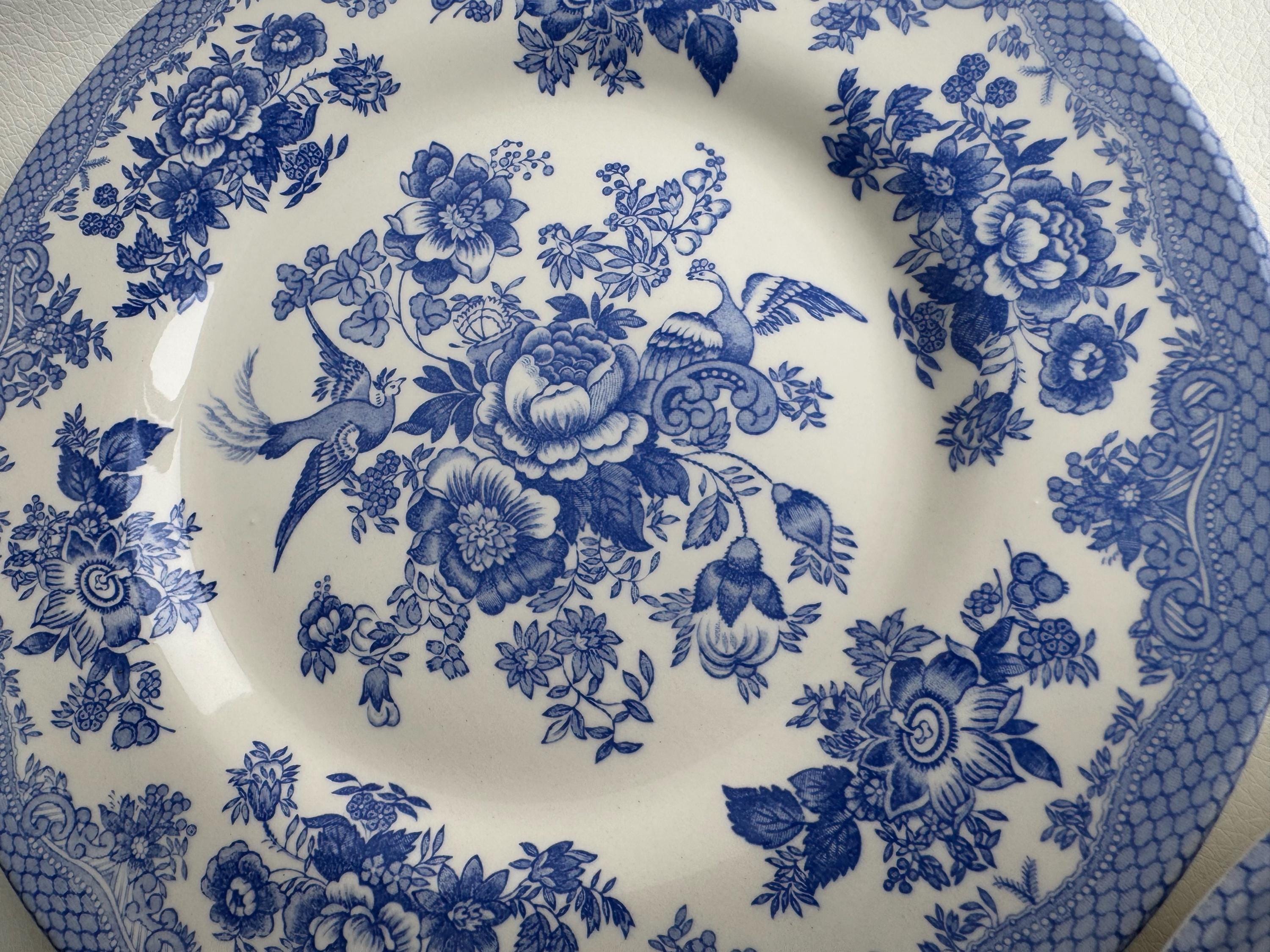 Royal Stafford - Plates or Bowls - Asiatic Pheasant Pattern - Blue & White Transferware - England, detail view 4