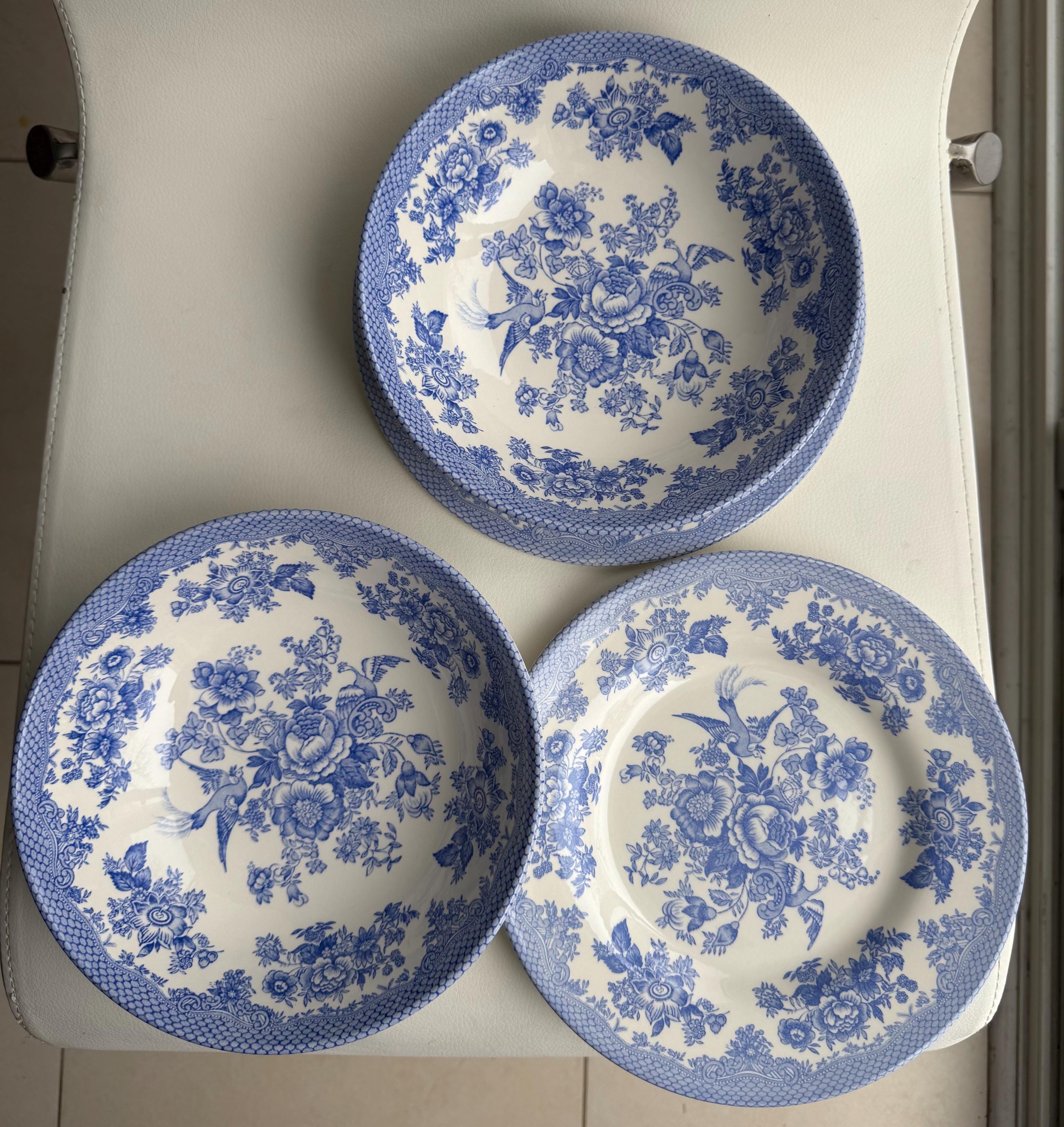 Royal Stafford - Plates or Bowls - Asiatic Pheasant Pattern - Blue & White Transferware - England, detail view 8