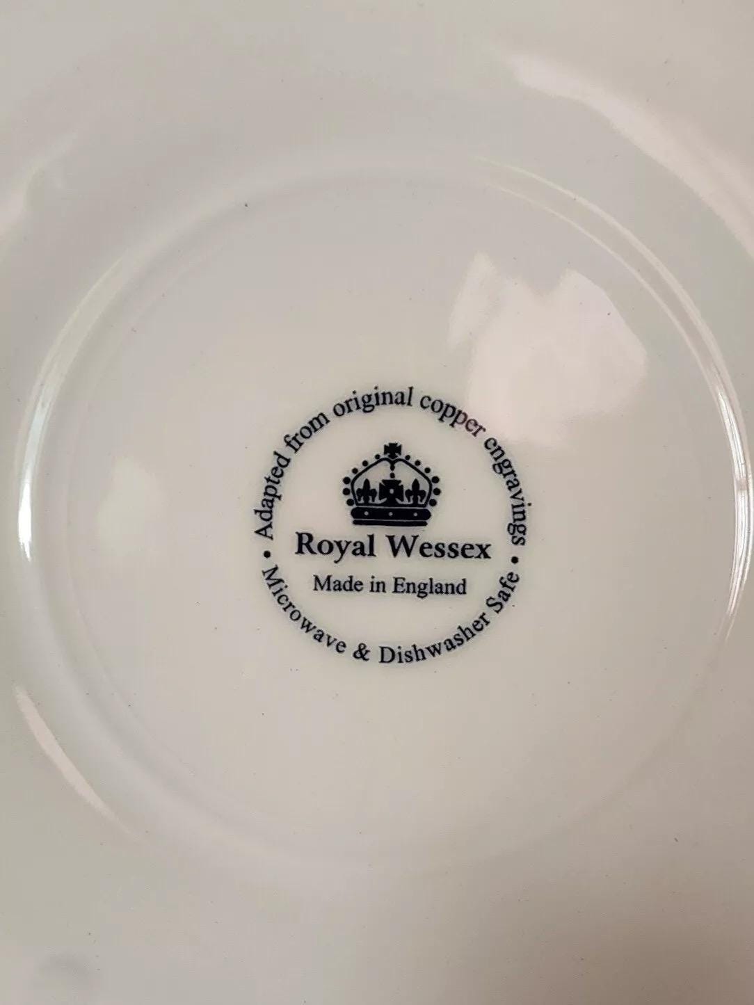 Skeleton Wedding Halloween Plate: Royal Wessex Transferware Dinner Plate, detail view 1