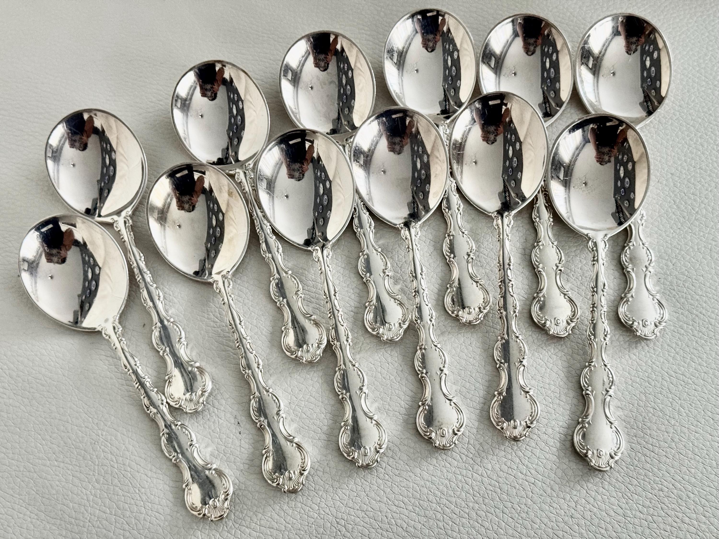 Vintage Birks Regency Plate Round Silver Plated Spoons – Louis De France Pattern, front view