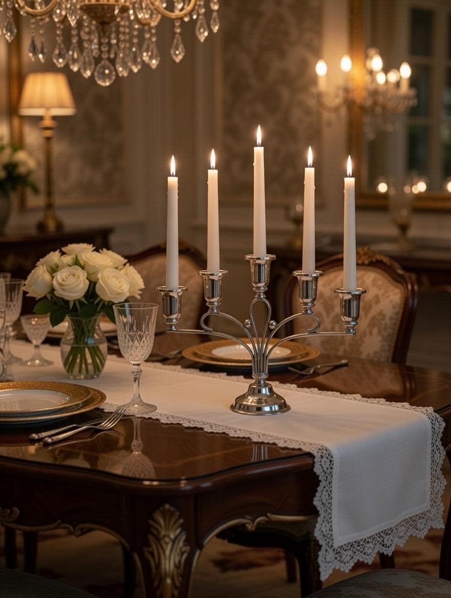 Vintage Coronet Plate 5-Light Candelabra — Silverplate on Copper — Made in England, front view