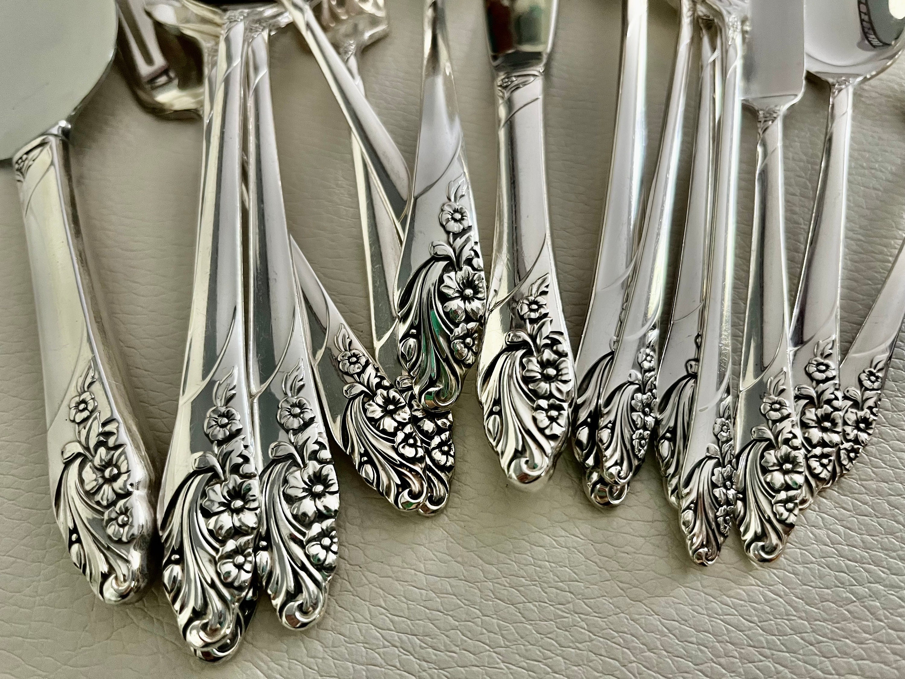 Vintage Evening Star Complete Silverware Set for 8 Persons - 44 Items, front view