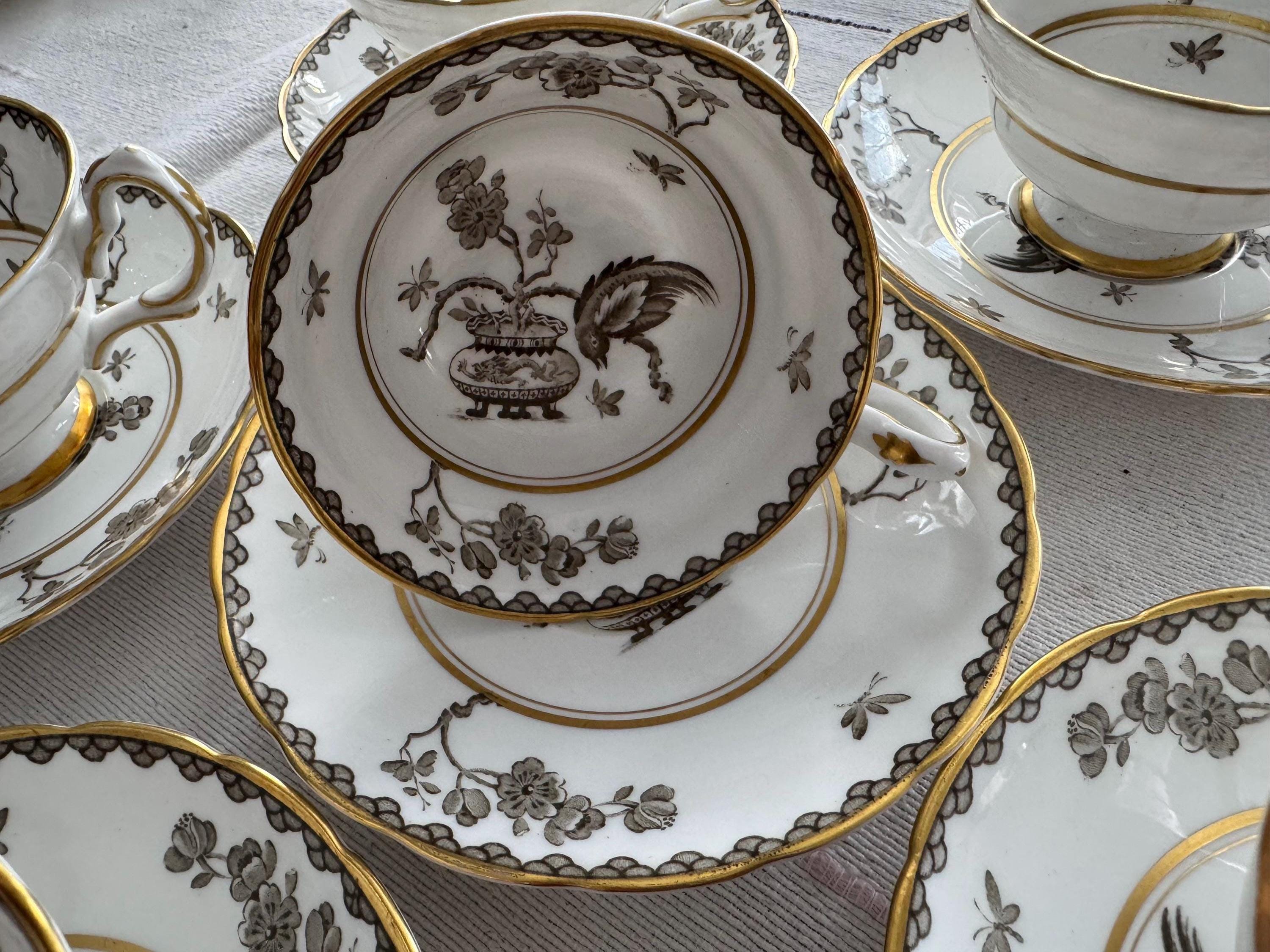 Vintage Grosvenor Fine Bone China Teacup and Saucer: Ming Blossom, England, 6 Available, front view