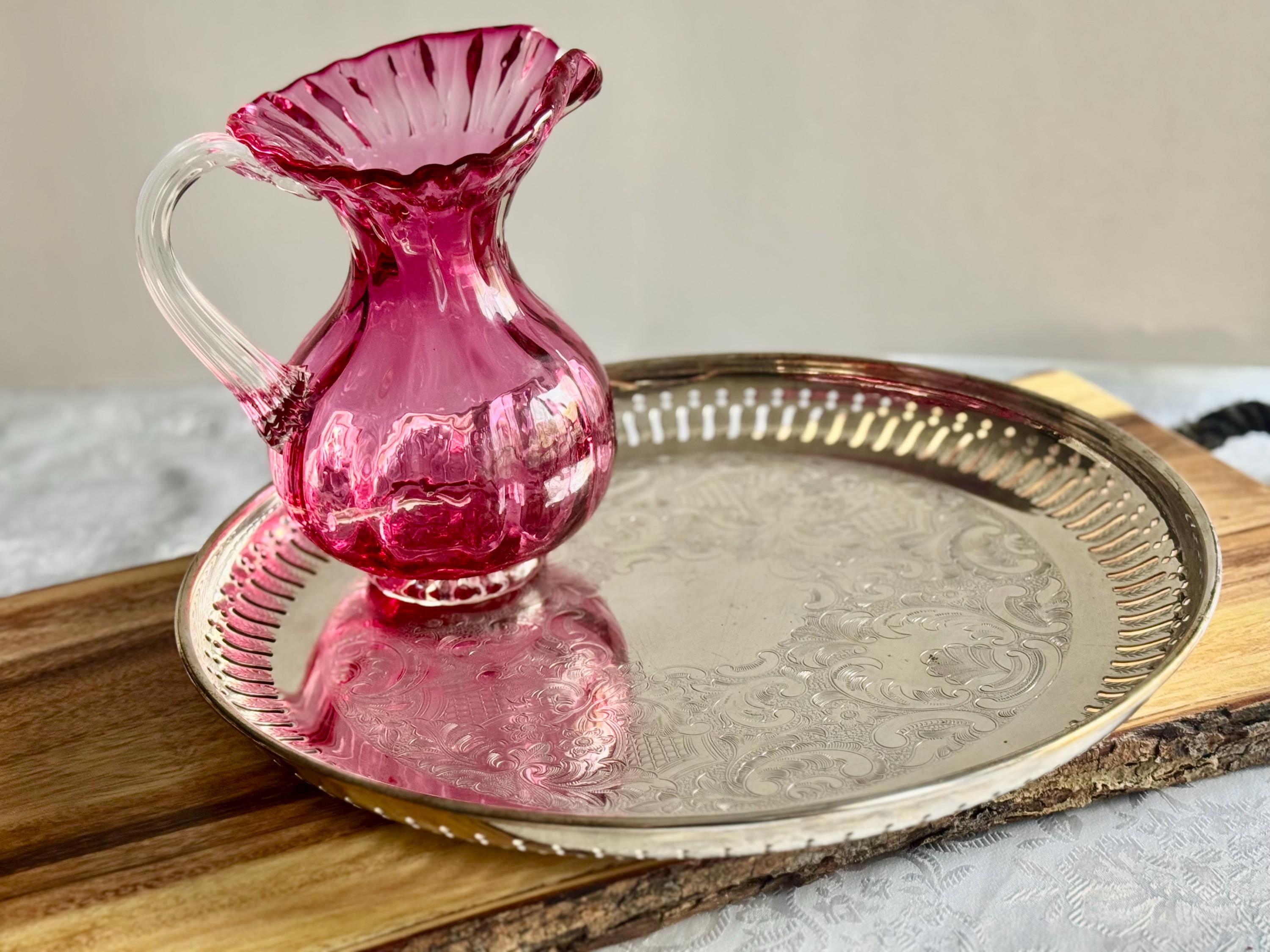 Vintage Marlboro Silver Plated Trays – Etched Design, Pierced Edge, front view