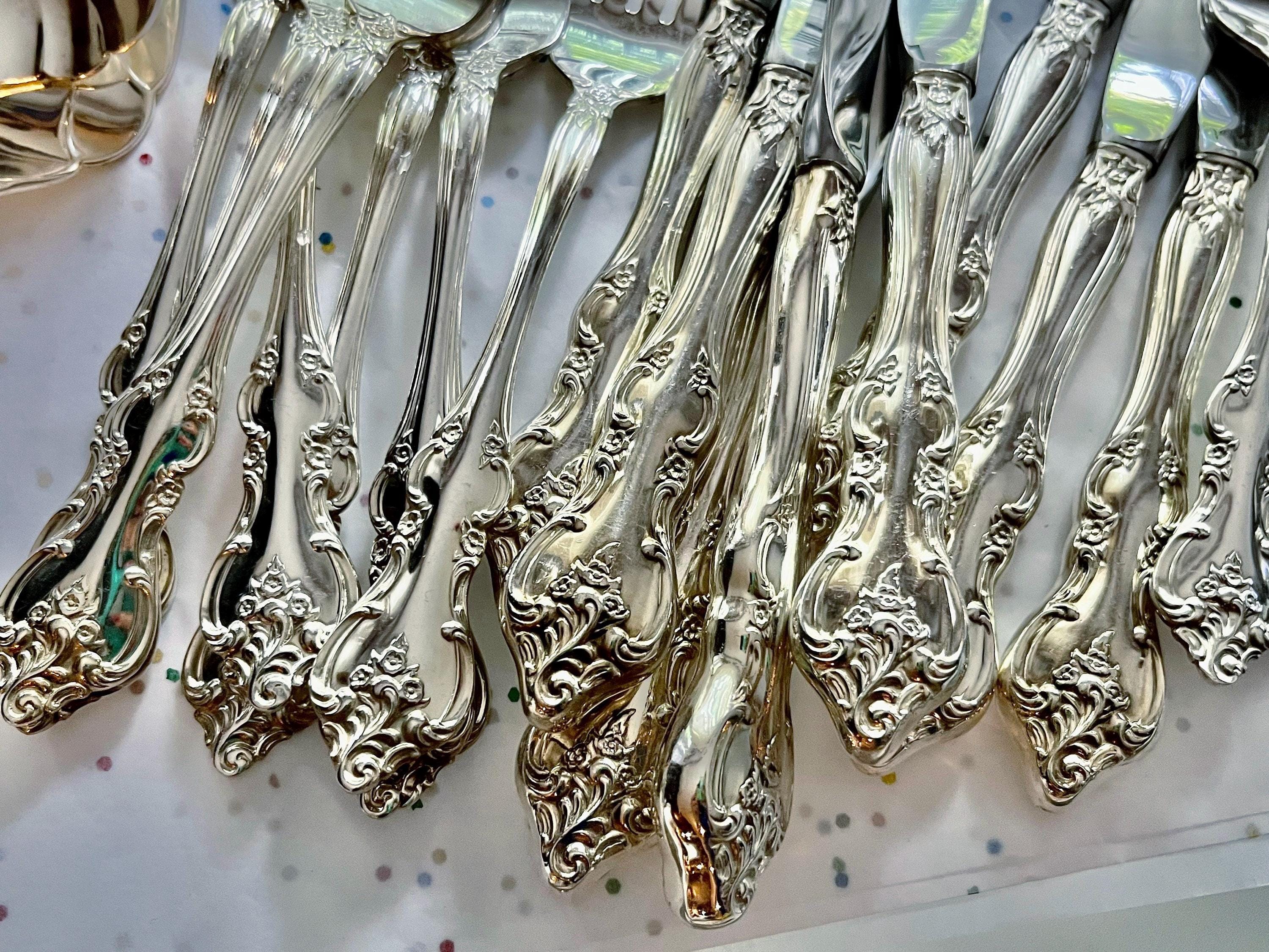 Vintage Orleans Rogers Bros Silver Plated Silverware 1964 - Complete Set for 12 Persons, front view