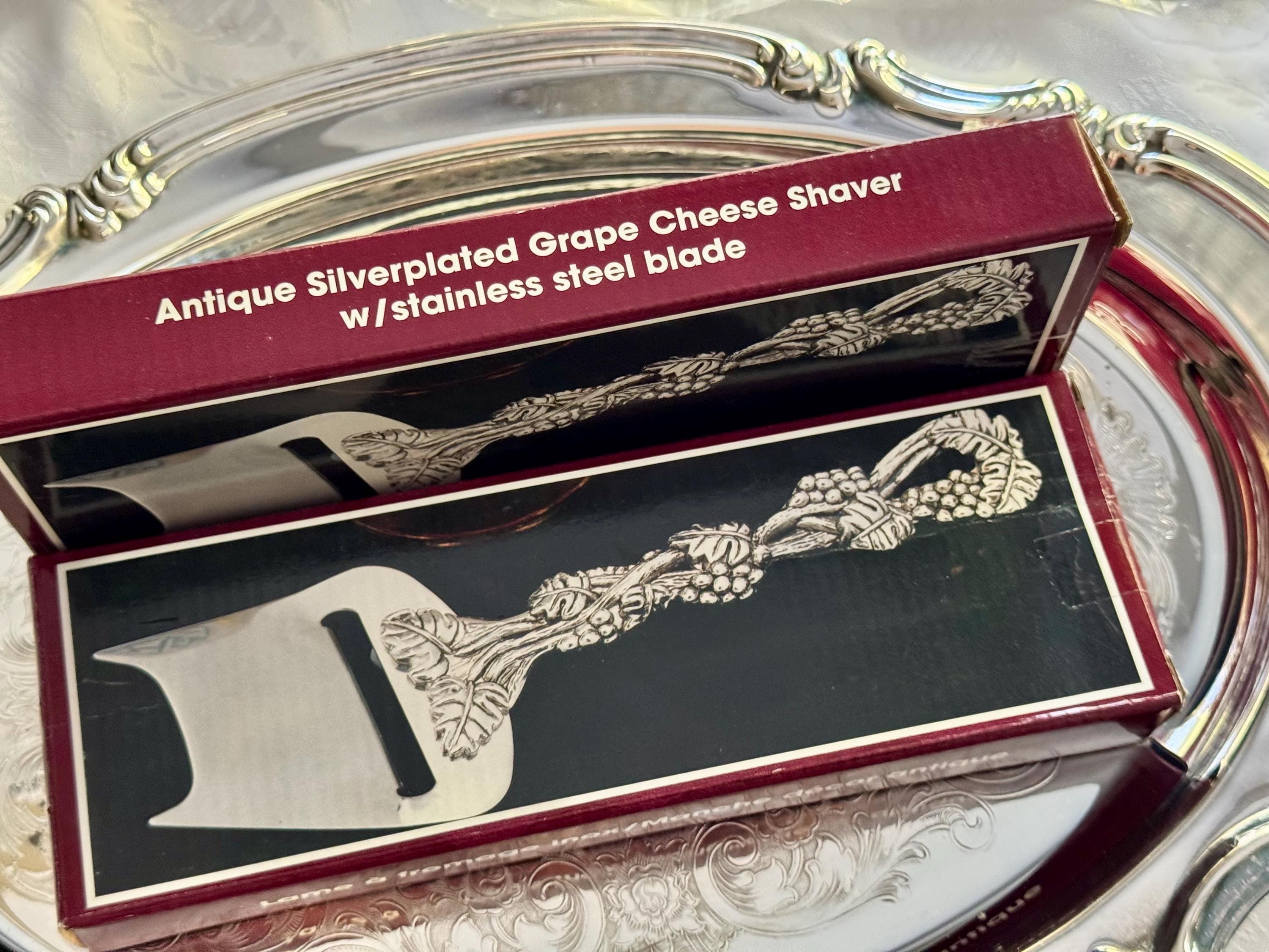 Vintage Silverplate Grape Cheese Shaver – Elegance Silver Art Co. – Made in China, front view